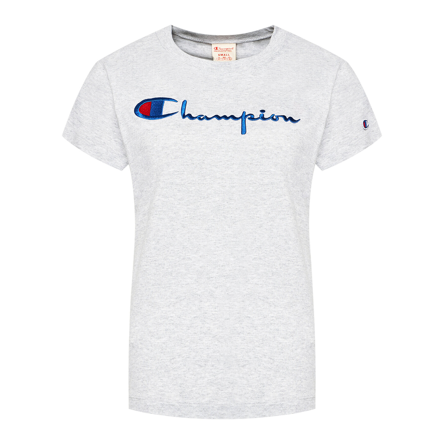 Champion T-Shirt Script Logo 110992 Šedá Heritage Fit - Pepit.cz