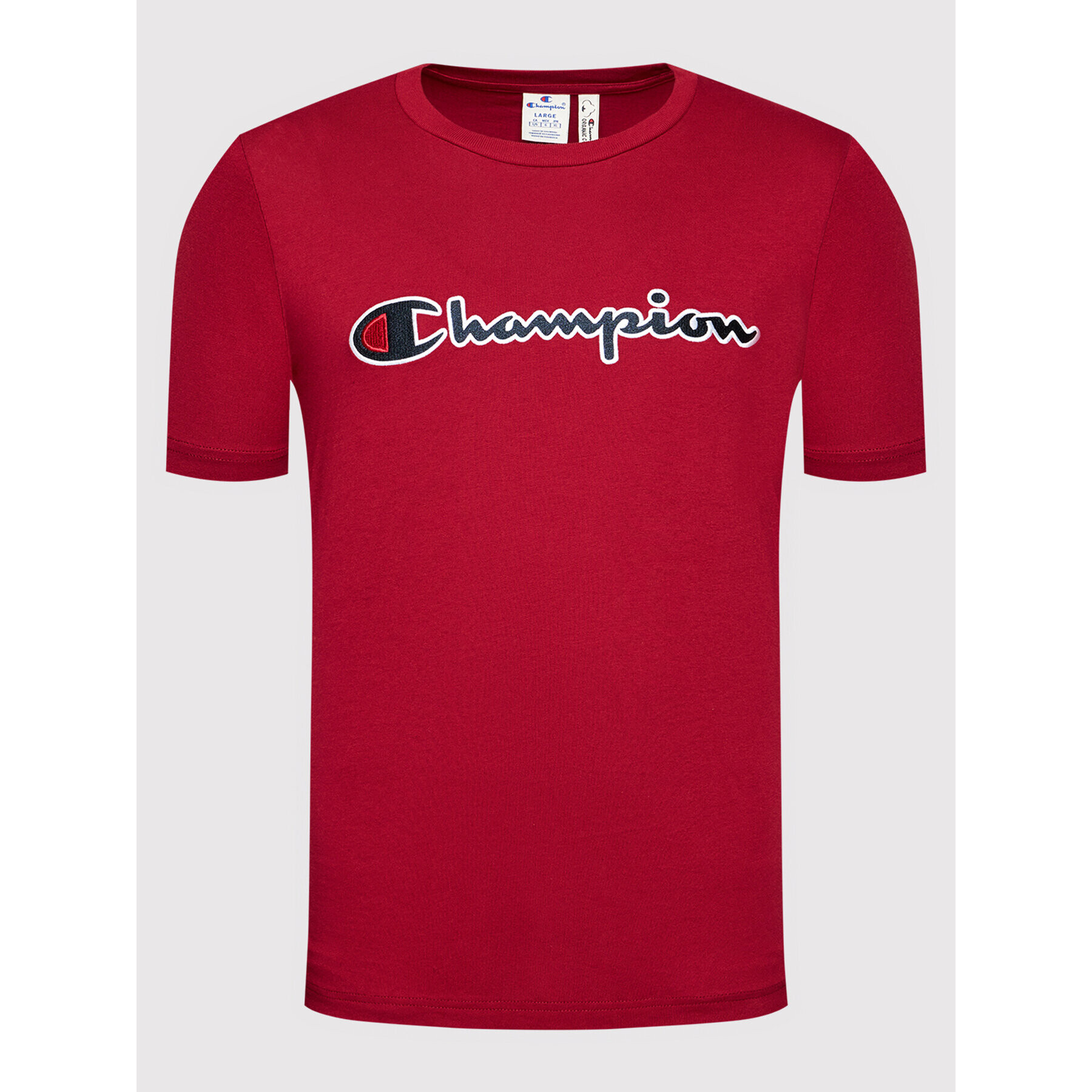 Champion T-Shirt Script Logo 216473 Červená Regular Fit - Pepit.cz