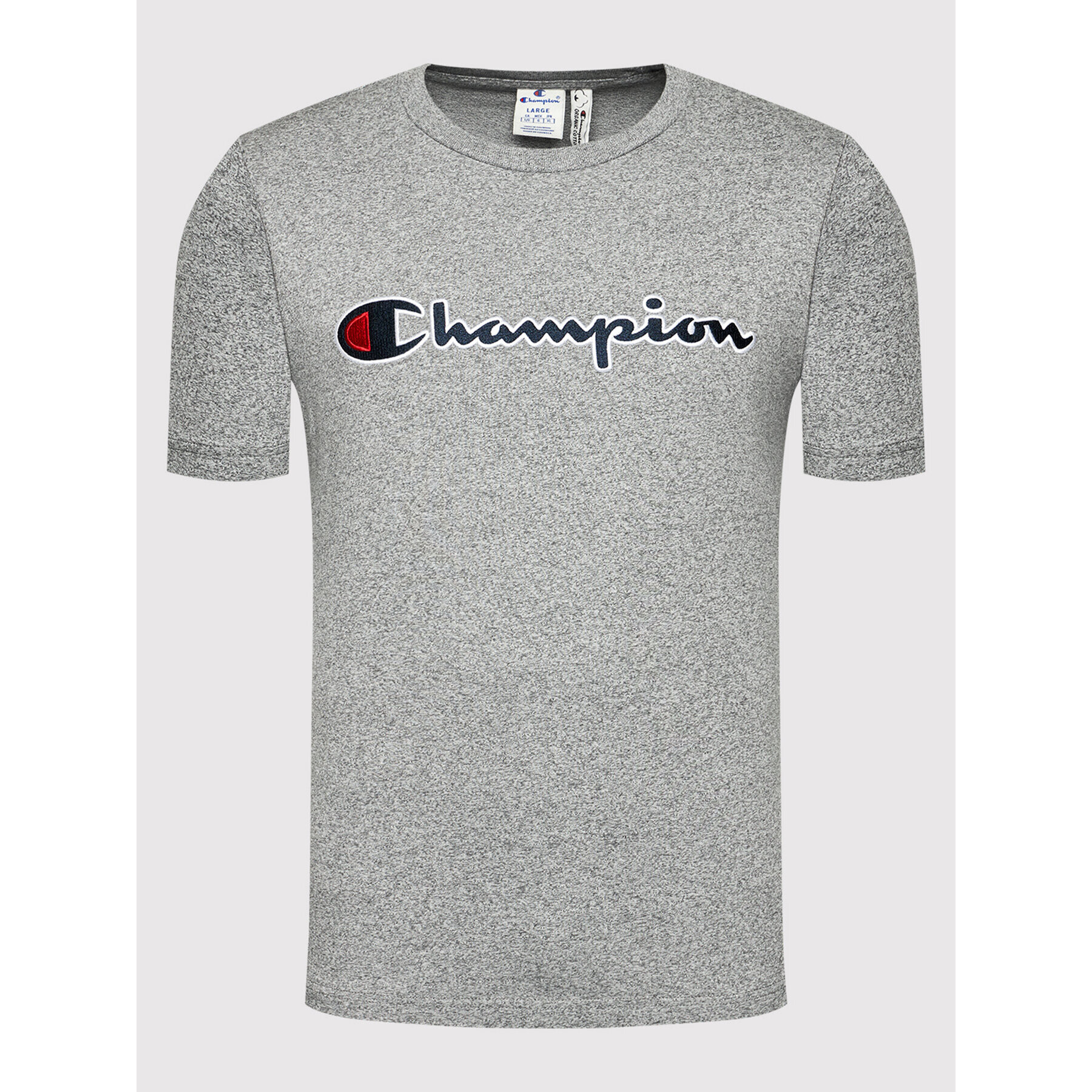 Champion T-Shirt Script Logo 216473 Šedá Comfort Fit - Pepit.cz