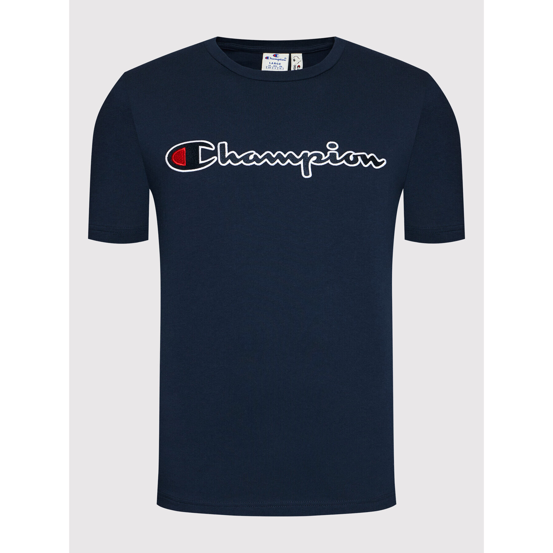 Champion T-Shirt Script Logo 216473 Tmavomodrá Regular Fit - Pepit.cz