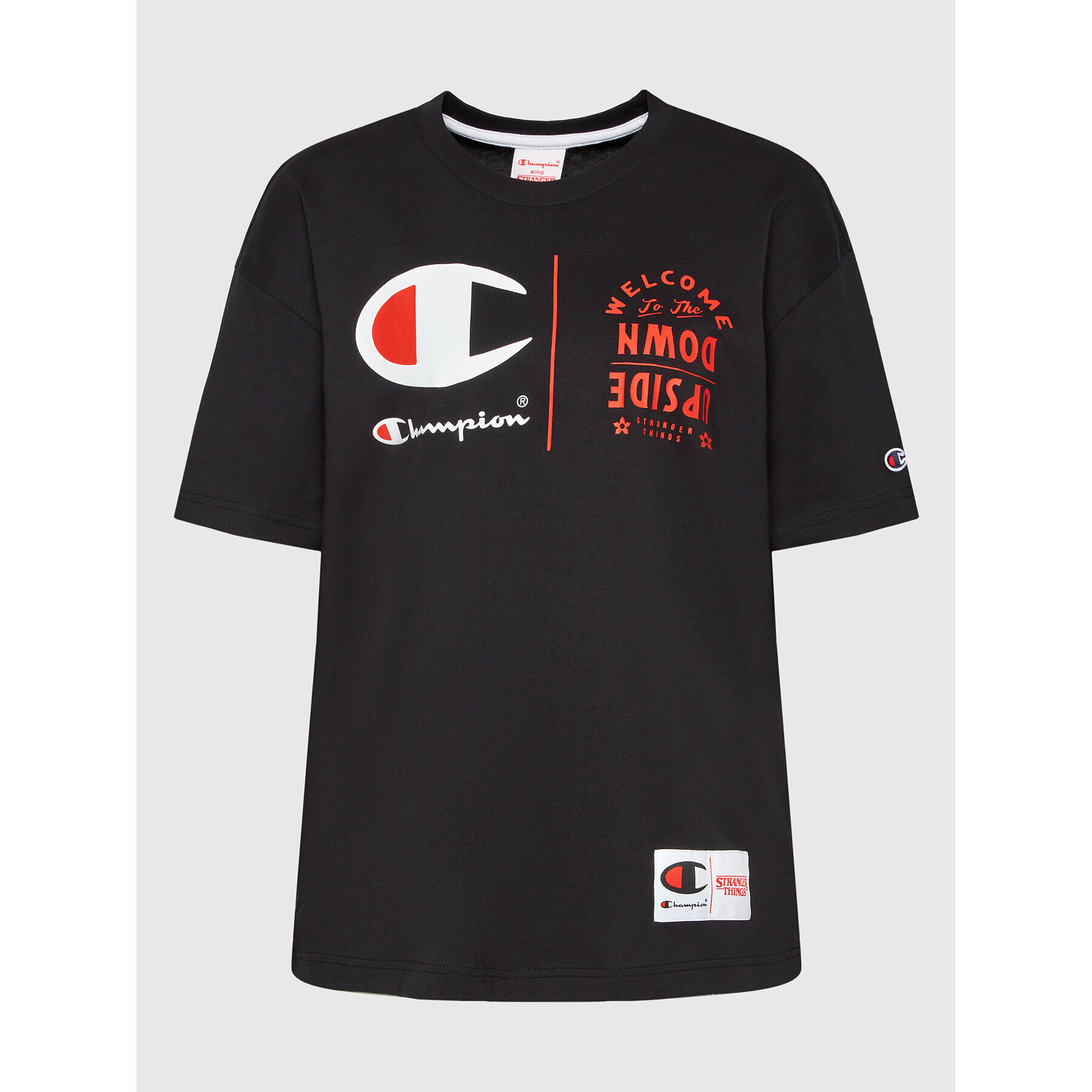 Champion T-Shirt STRANGER THINGS Unisex 217791 Černá Custom Fit - Pepit.cz