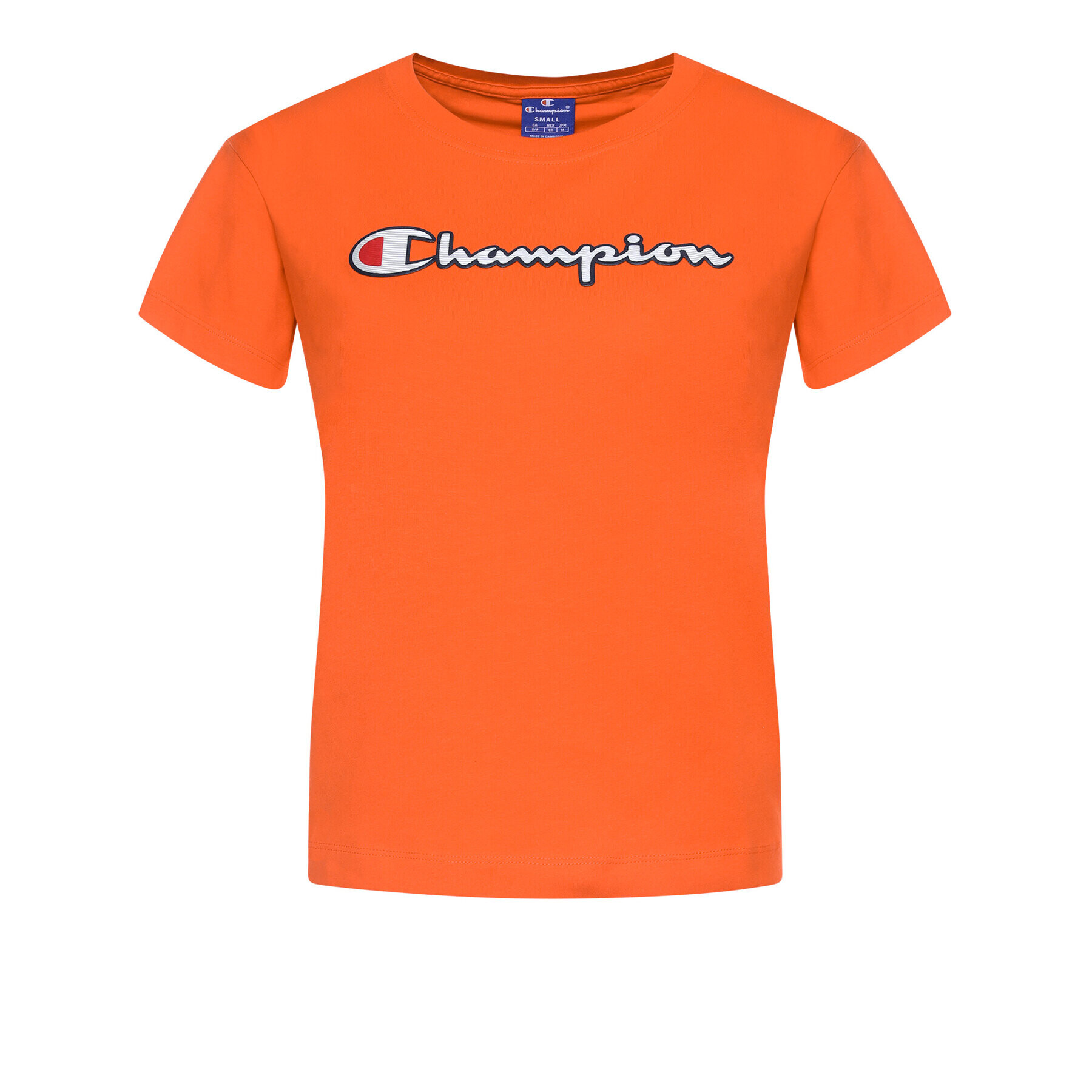 Champion T-Shirt Vintage Script Logo Crew 112650 Oranžová Custom Fit - Pepit.cz