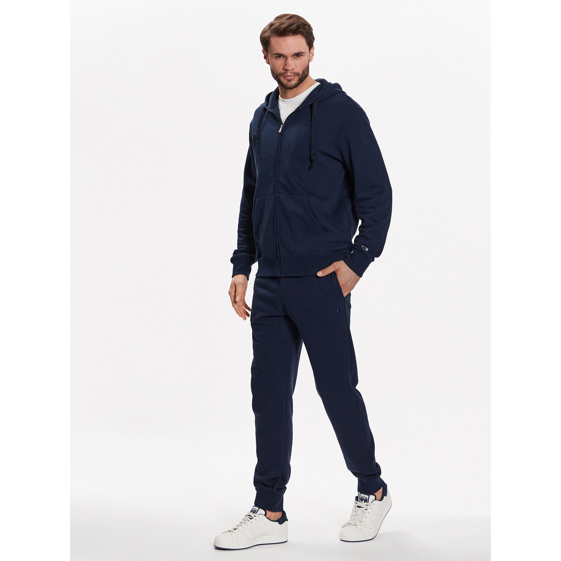 Champion Teplákové kalhoty Tonal Embroidered 218494 Tmavomodrá Regular Fit - Pepit.cz