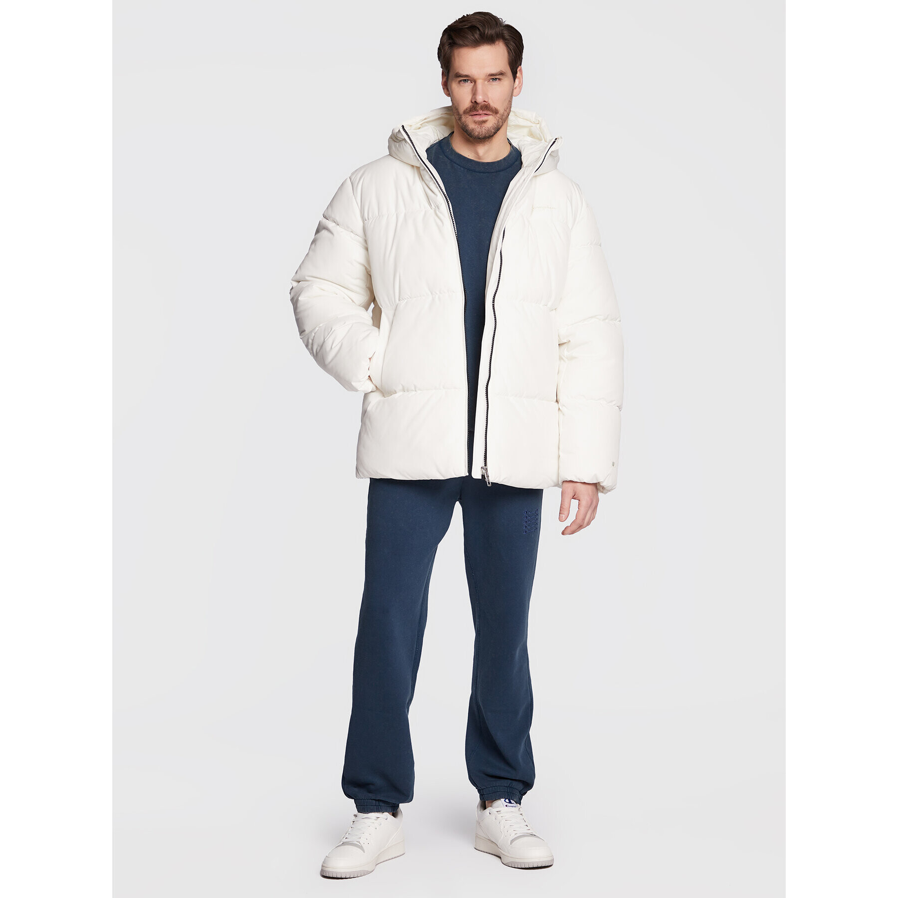 Champion Vatovaná bunda Eco-Future 218033 Bílá Relaxed Fit - Pepit.cz