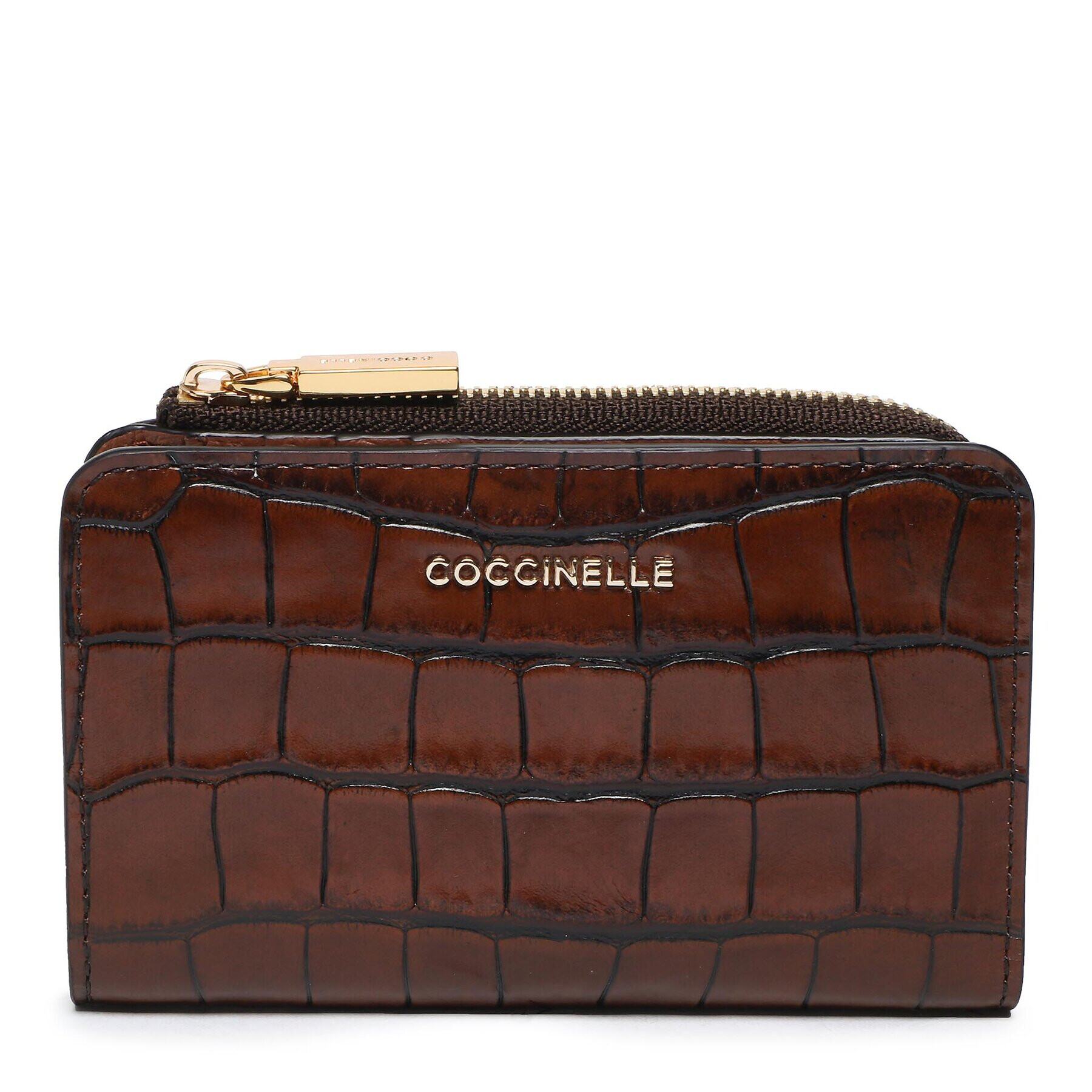 Coccinelle Malá dámská peněženka MW6 Metallic Croco Shiny Soft E2 MW6 11 C1 01 Hnědá - Pepit.cz