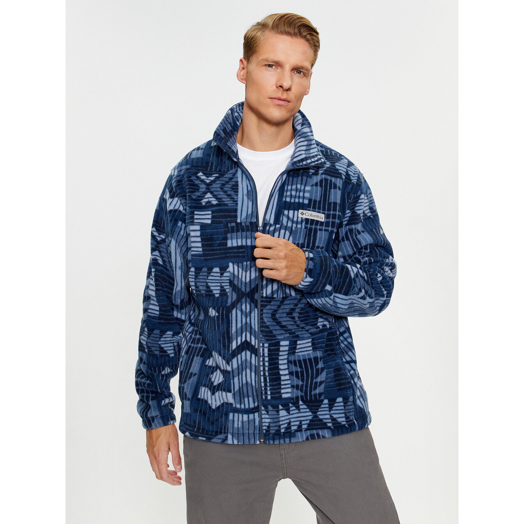 Columbia Fleecová mikina Steens Mountain™ Printed Jacket Modrá Regular Fit - Pepit.cz