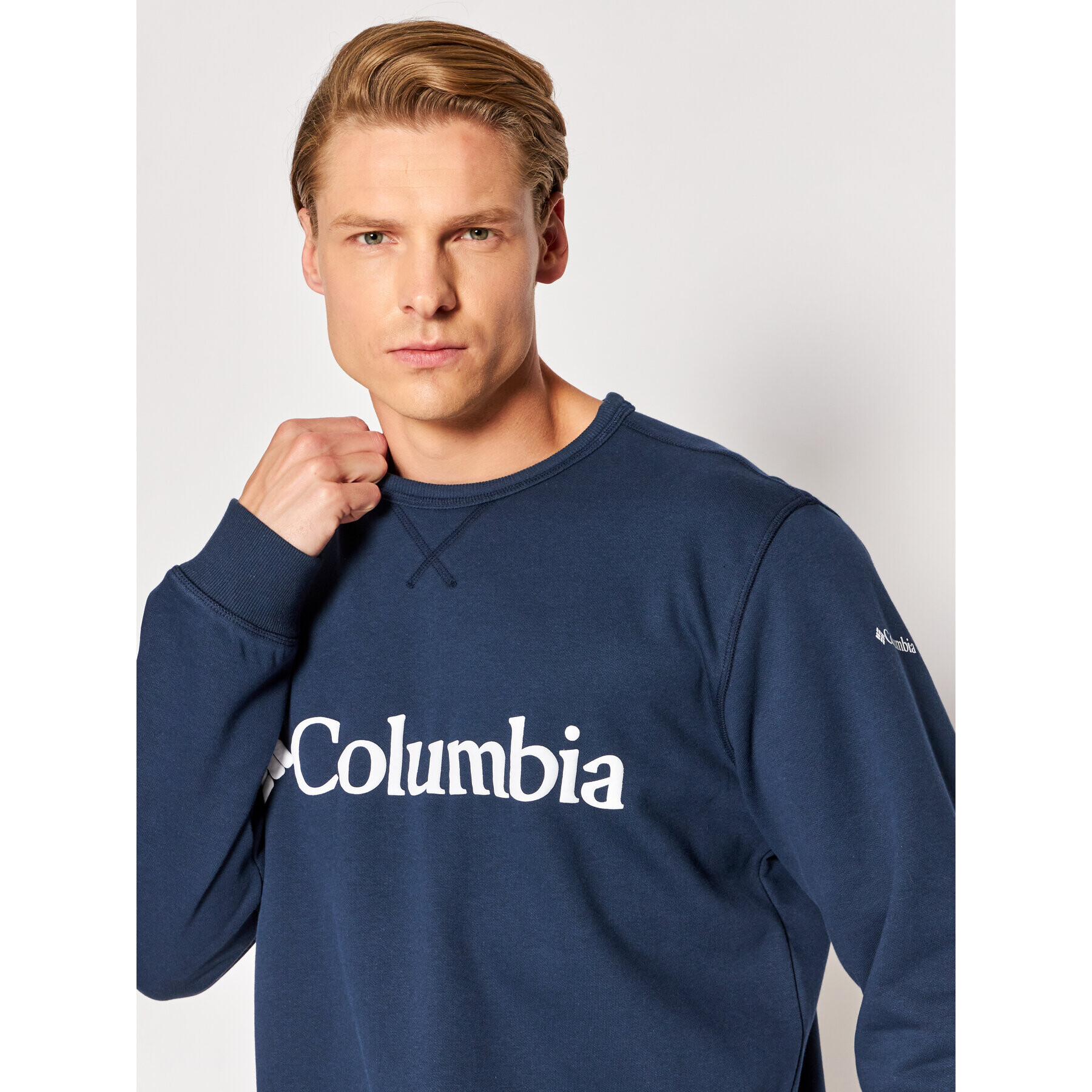 Columbia Mikina Logo Fleece Crew 1884931 Tmavomodrá Regular Fit - Pepit.cz