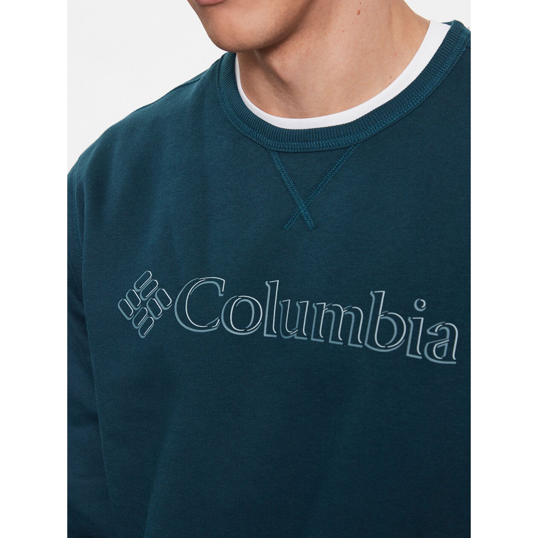 Columbia Mikina M Logo Fleece Crew Modrá Regular Fit - Pepit.cz