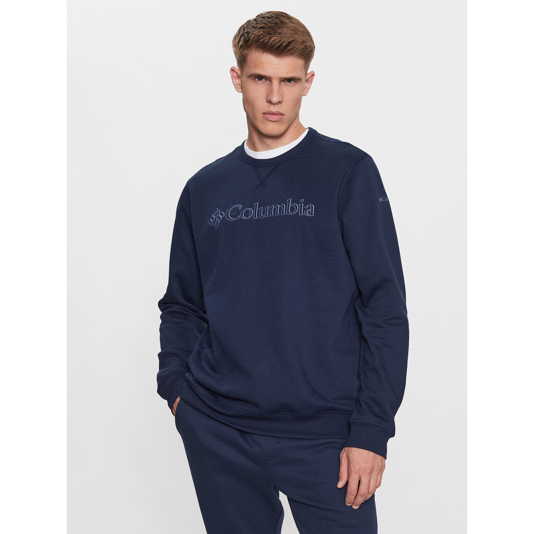 Columbia Mikina M Logo Fleece Crew Modrá Regular Fit - Pepit.cz