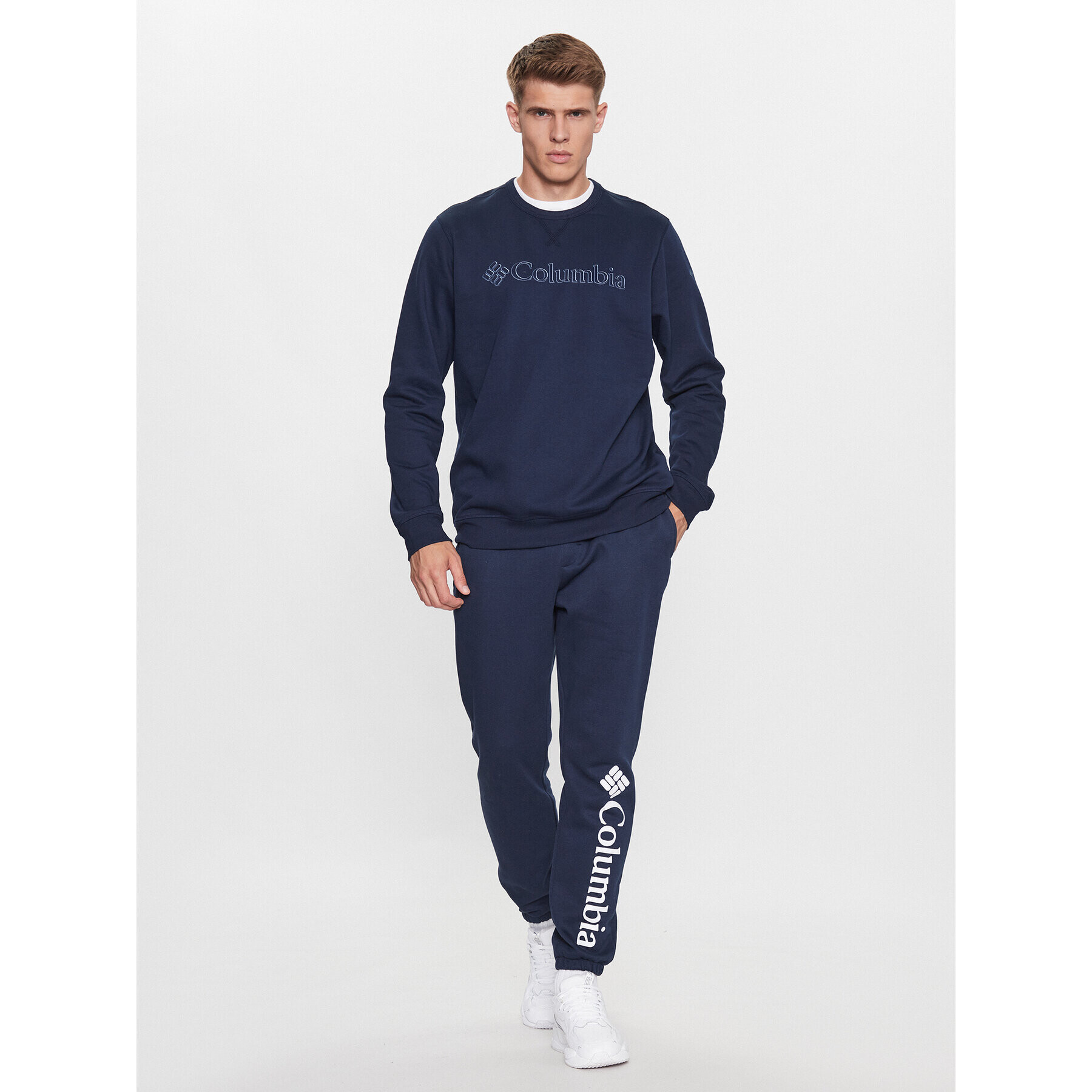 Columbia Mikina M Logo Fleece Crew Modrá Regular Fit - Pepit.cz