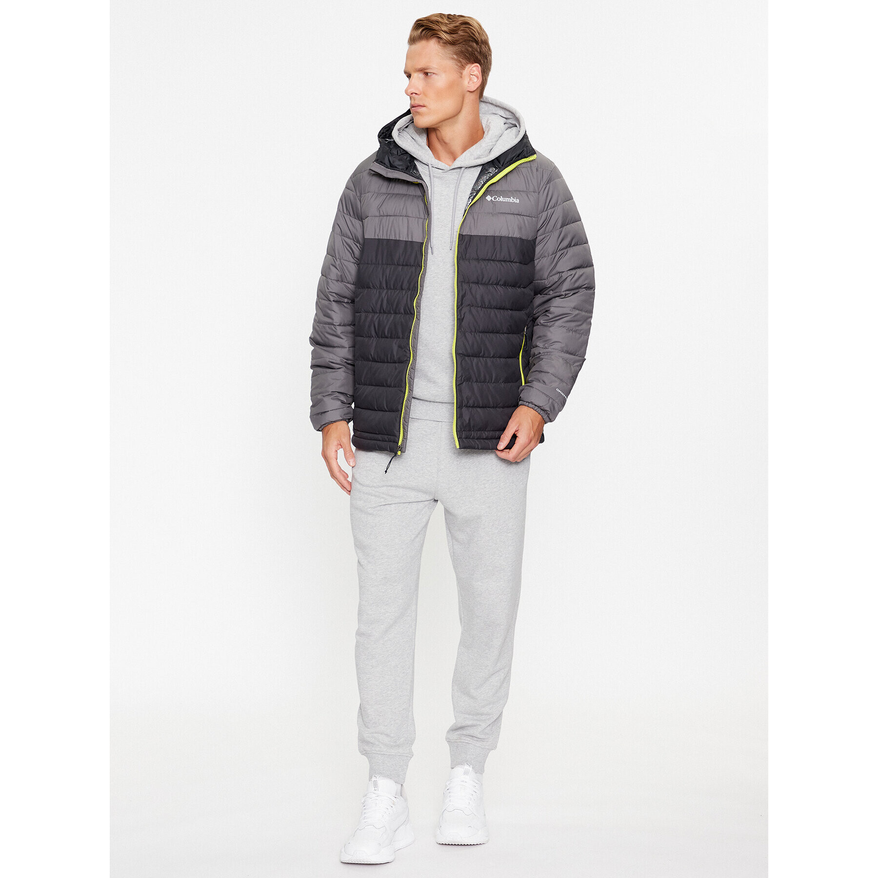 Columbia Vatovaná bunda Powder Lite™ Hooded Jacket Šedá Regular Fit - Pepit.cz