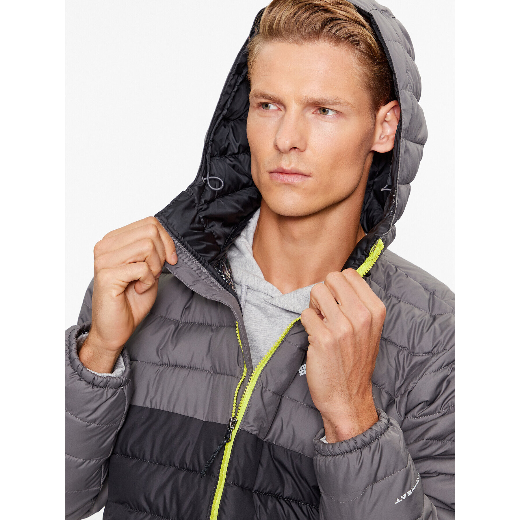 Columbia Vatovaná bunda Powder Lite™ Hooded Jacket Šedá Regular Fit - Pepit.cz