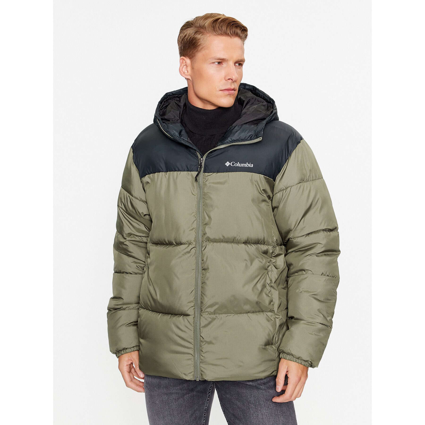 Columbia Vatovaná bunda Puffect™ Hooded Jacket Zelená Regular Fit - Pepit.cz