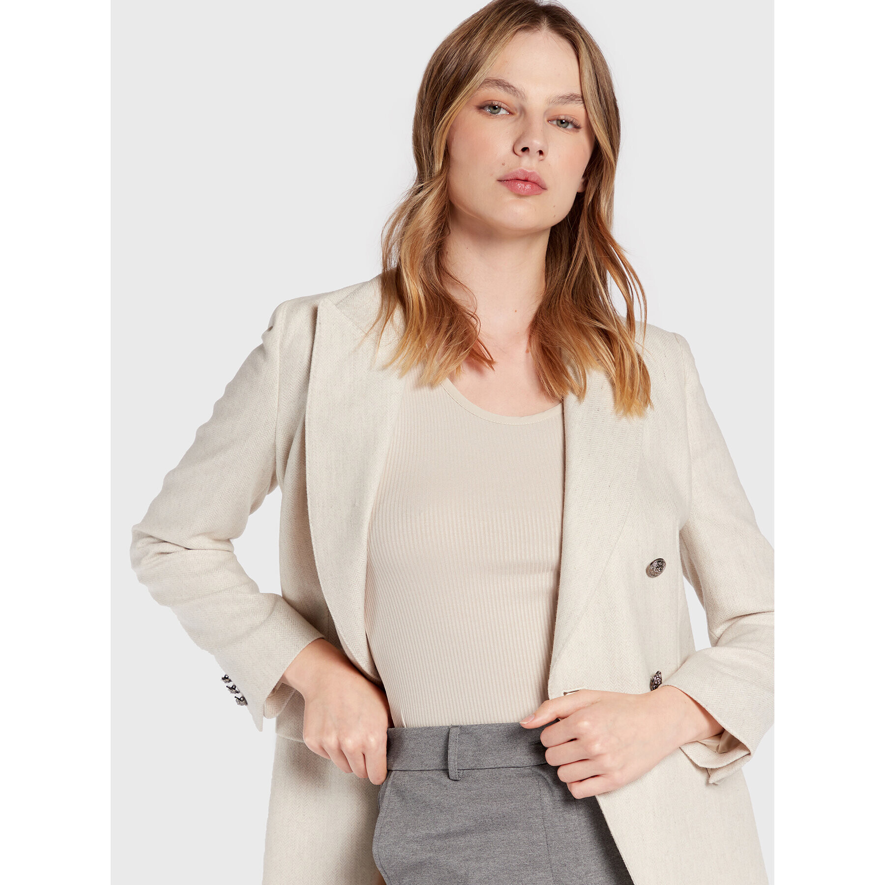 Comma Top 2120575 Béžová Slim Fit - Pepit.cz