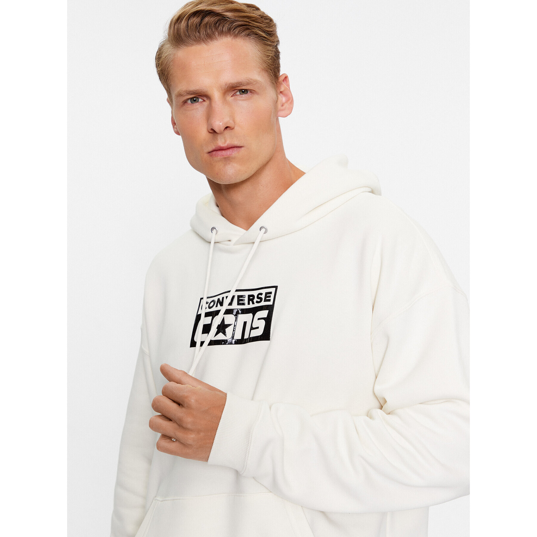 Converse Mikina Cons Hoodie Bb 10024013-A07 Écru Regular Fit - Pepit.cz