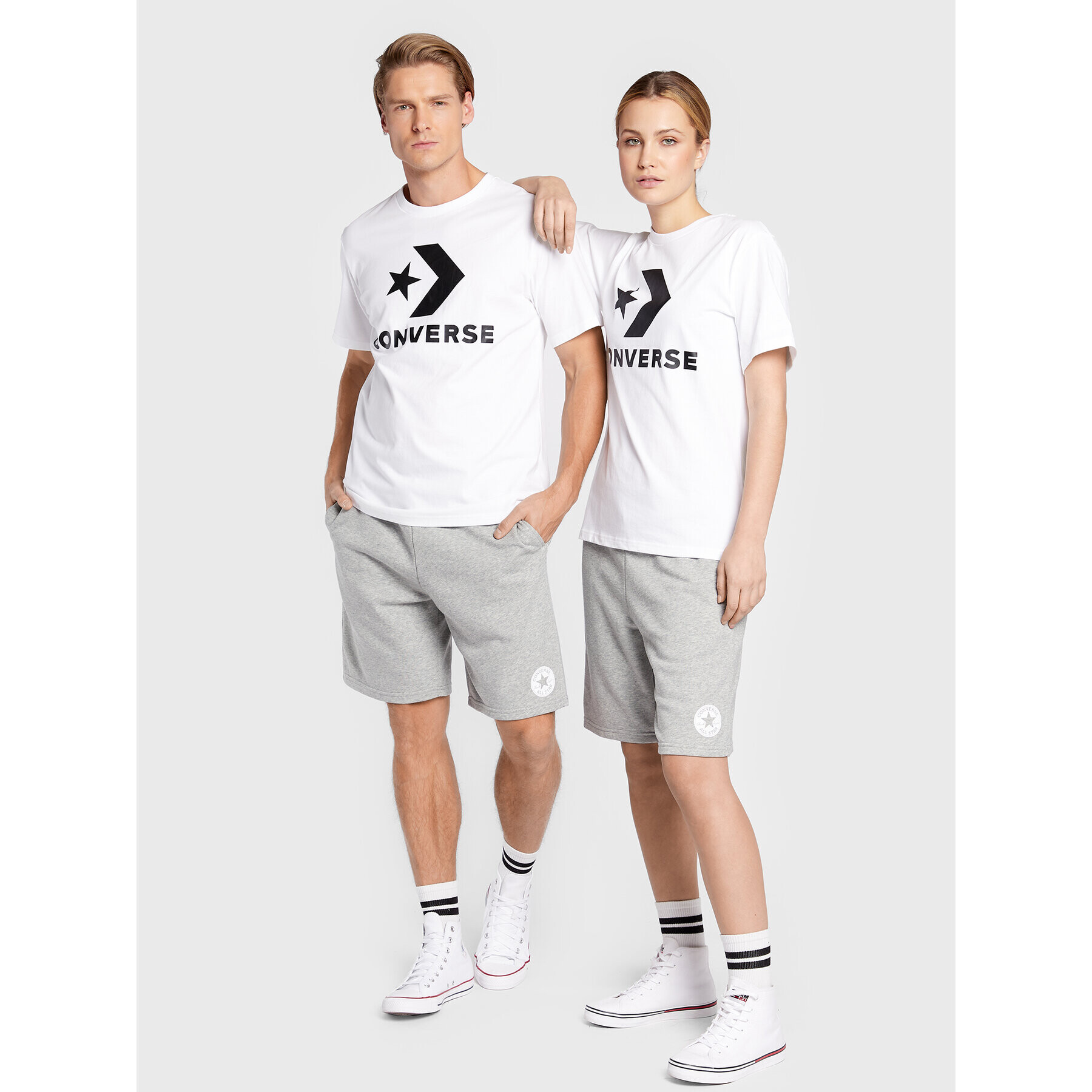 Converse Sportovní kraťasy Unisex 10023860-A01 Šedá Regular Fit - Pepit.cz