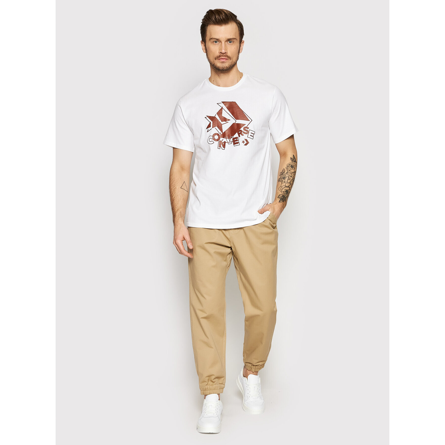 Converse T-Shirt 10022944-A02 Bílá Standard Fit - Pepit.cz