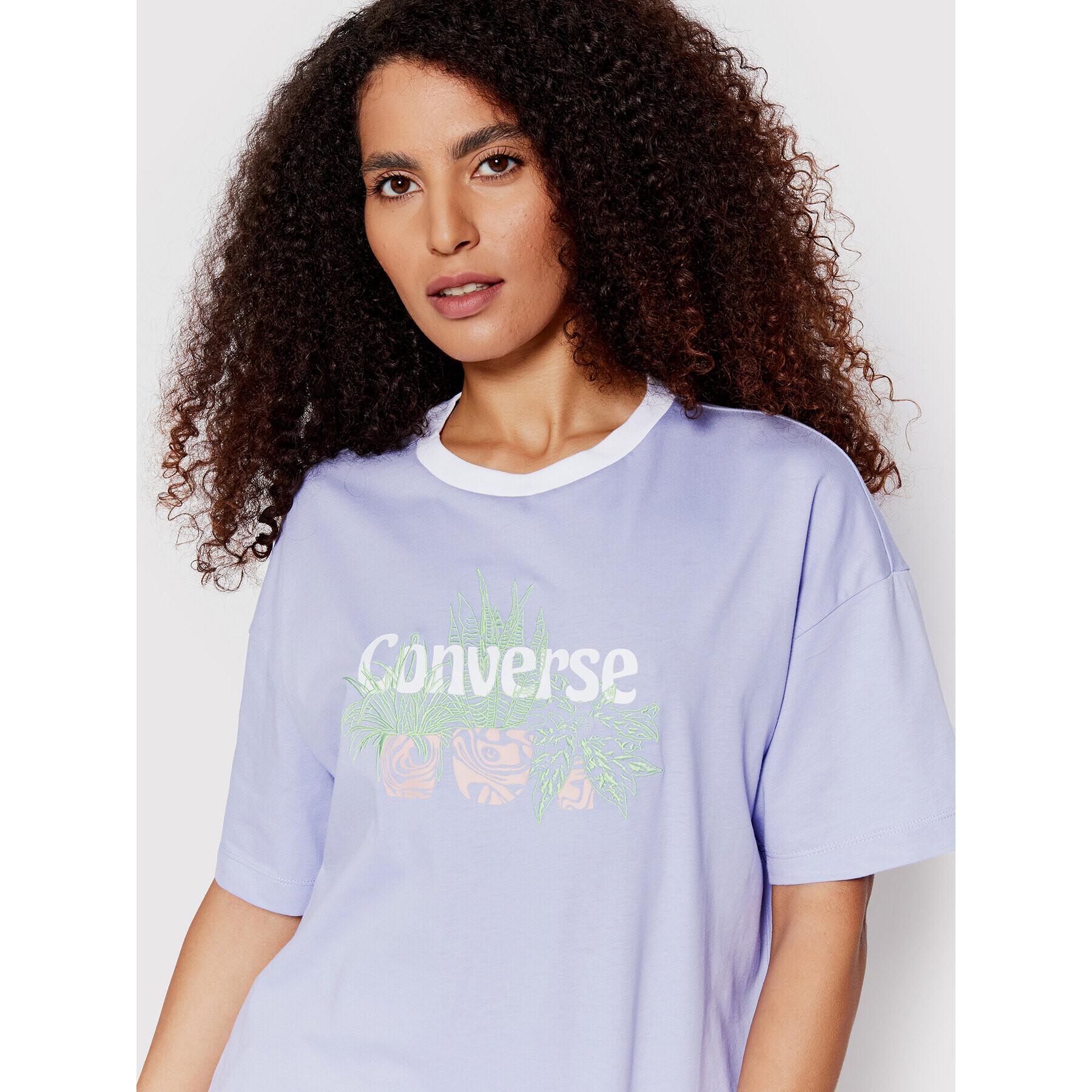 Converse T-Shirt 10023937-A04 Fialová Loose Fit - Pepit.cz