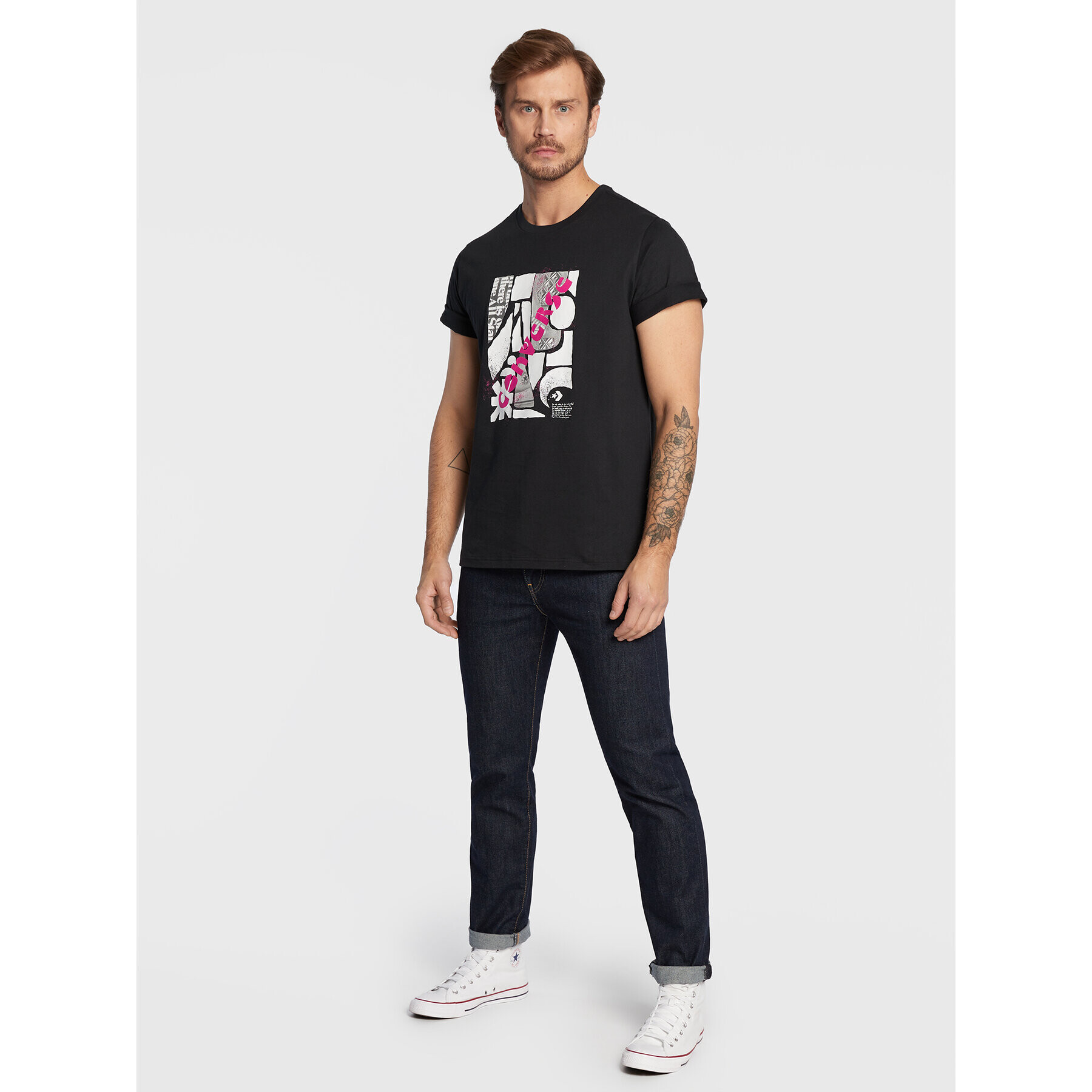 Converse T-Shirt 10023992-A01 Černá Standard Fit - Pepit.cz