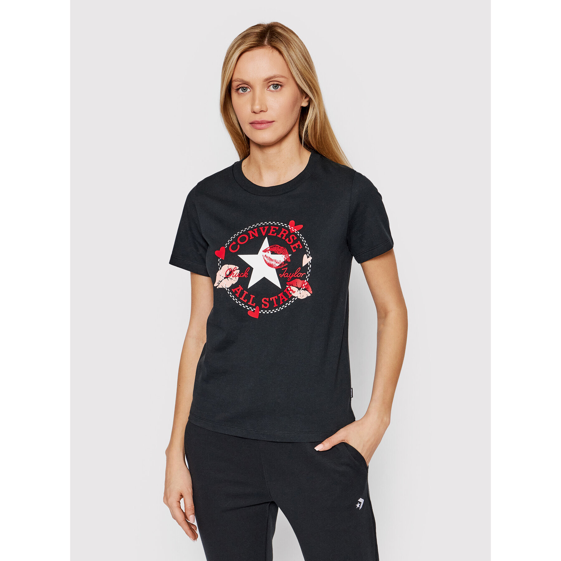 Converse T-Shirt 10024035-A01 Černá Standard Fit - Pepit.cz