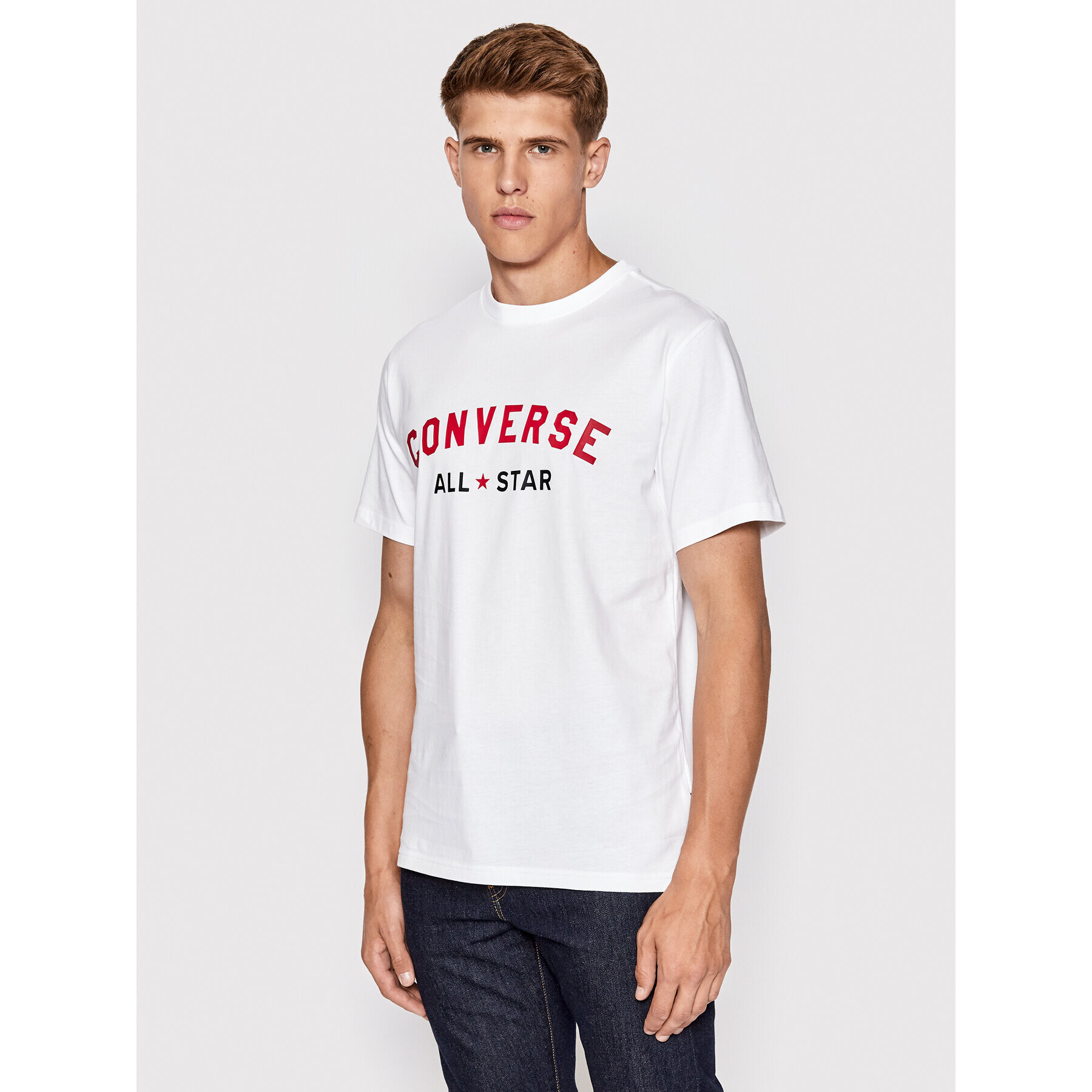 Converse T-Shirt All Varsity Graphic 10023260-A01 Bílá Standard Fit - Pepit.cz