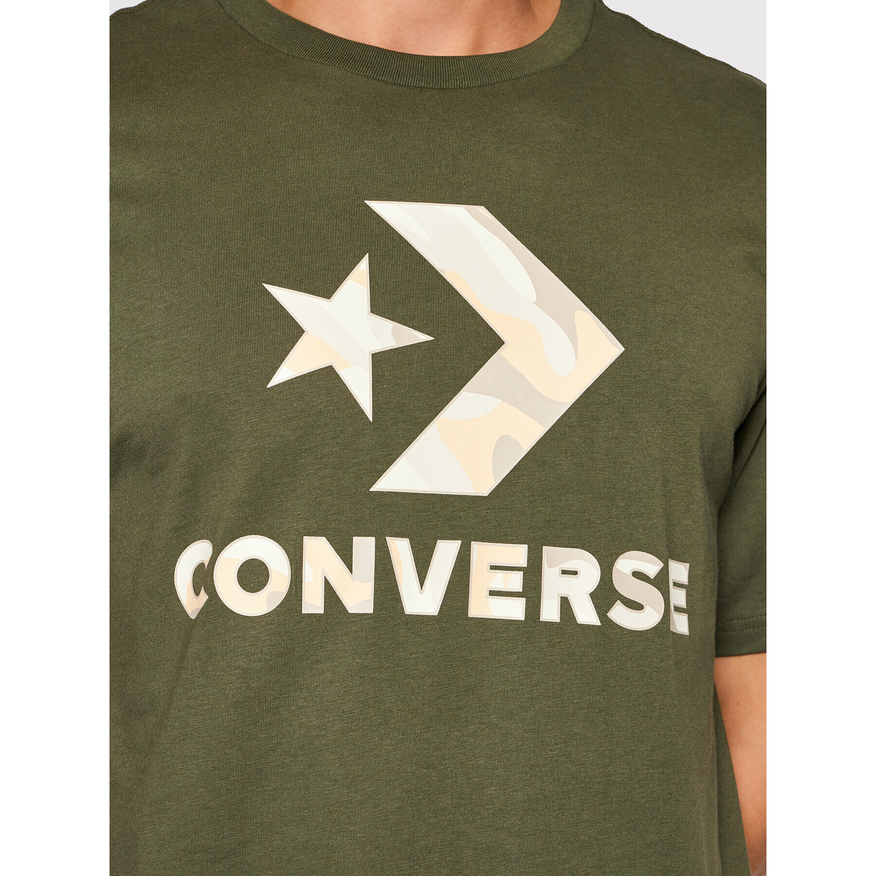 Converse T-Shirt Camo Fill Graphic 10023140-A03 Zelená Regular Fit - Pepit.cz