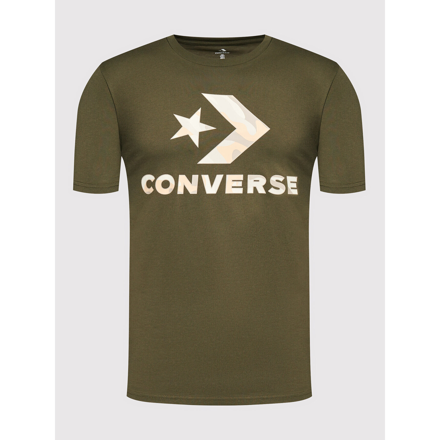 Converse T-Shirt Camo Fill Graphic 10023140-A03 Zelená Regular Fit - Pepit.cz