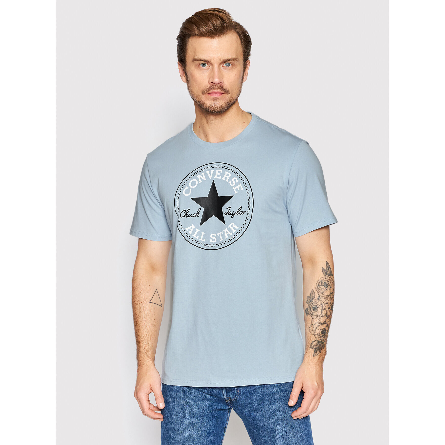 Converse T-Shirt Chuck Patch 10007887-A58 Modrá Standard Fit - Pepit.cz