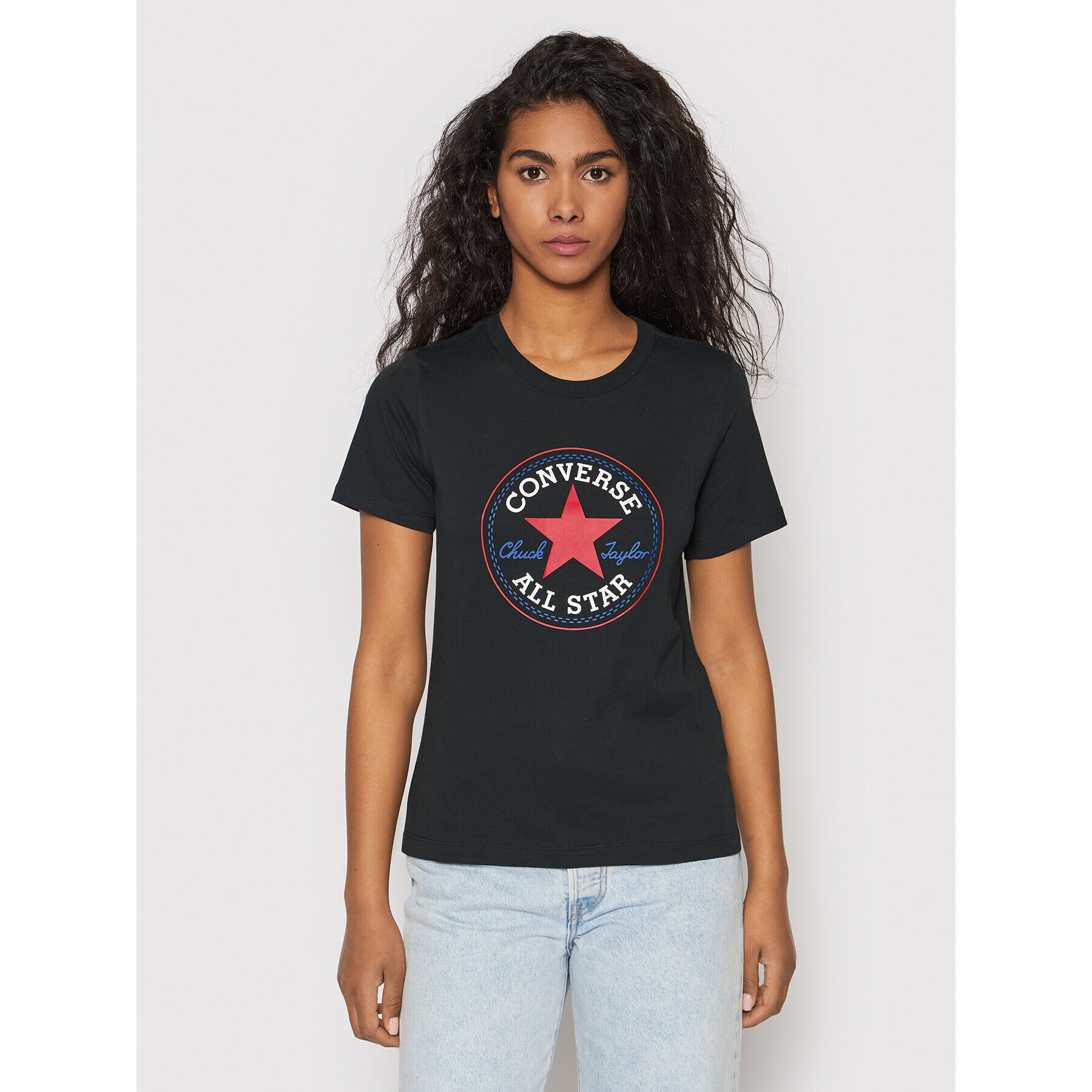 Converse T-Shirt Chuck Taylor All Star Patch 10022560-A02 Černá Regular Fit - Pepit.cz