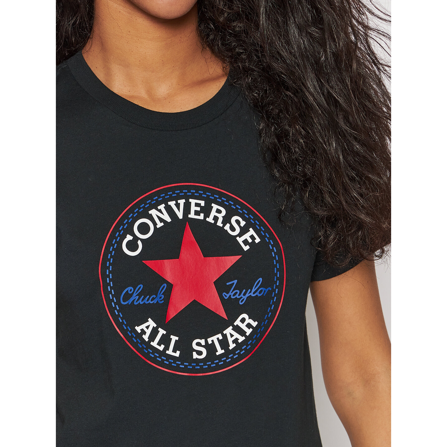 Converse T-Shirt Chuck Taylor All Star Patch 10022560-A02 Černá Regular Fit - Pepit.cz