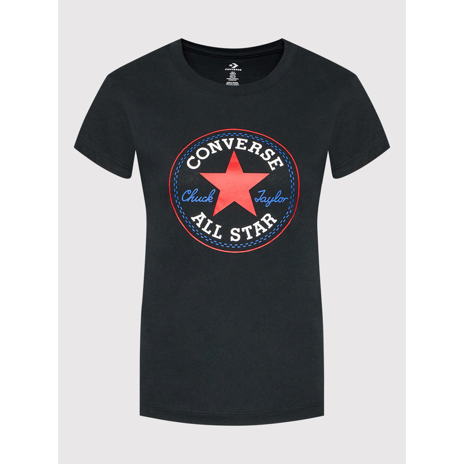 Converse T-Shirt Chuck Taylor All Star Patch 10022560-A02 Černá Regular Fit - Pepit.cz