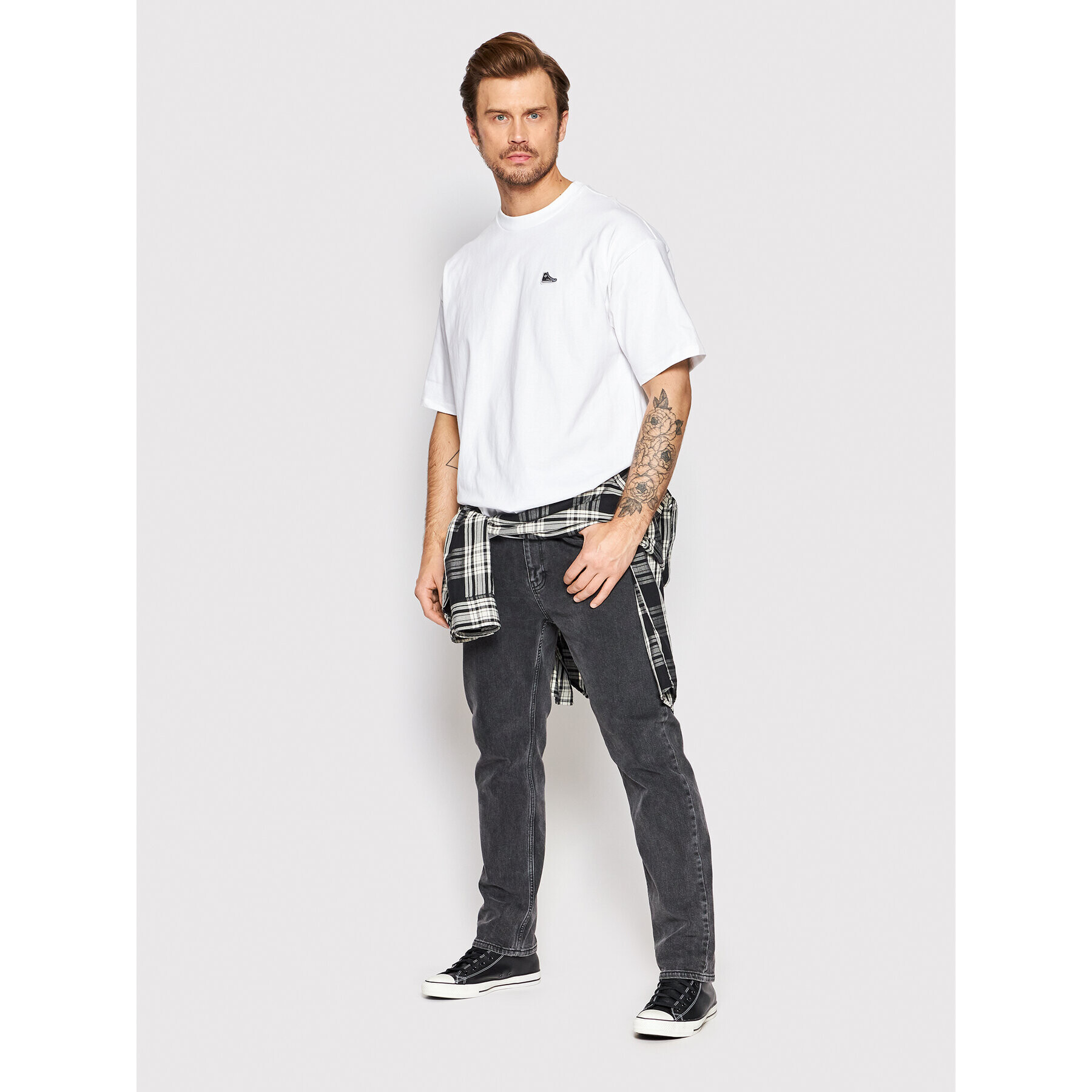 Converse T-Shirt Chuck Taylor Shoe Patch 10020931-A01 Bílá Loose Fit - Pepit.cz