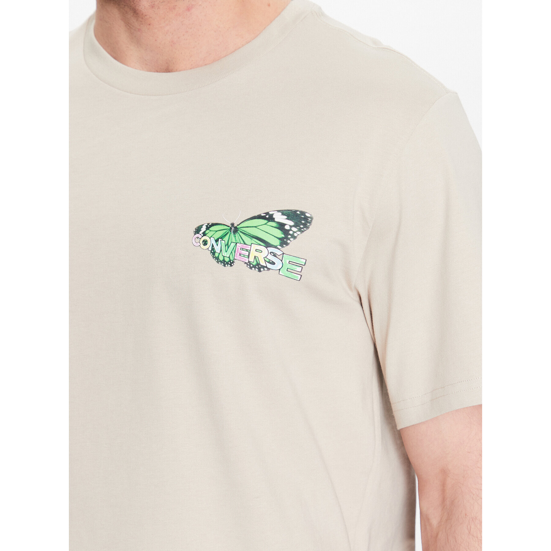 Converse T-Shirt City Butterfly 10024616-A01 Béžová Straight Fit - Pepit.cz