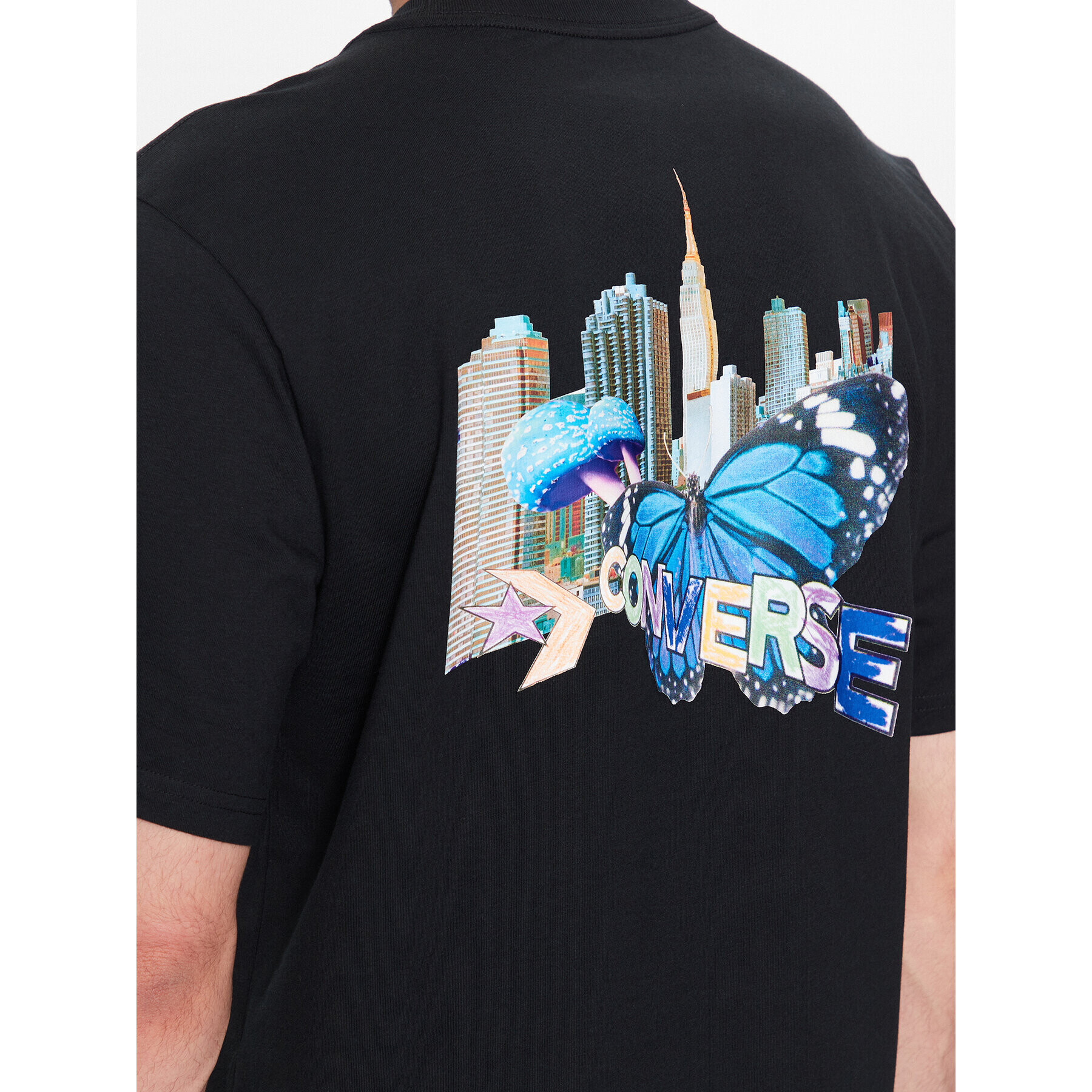 Converse T-Shirt City Butterfly 10024616-A02 Černá Regular Fit - Pepit.cz