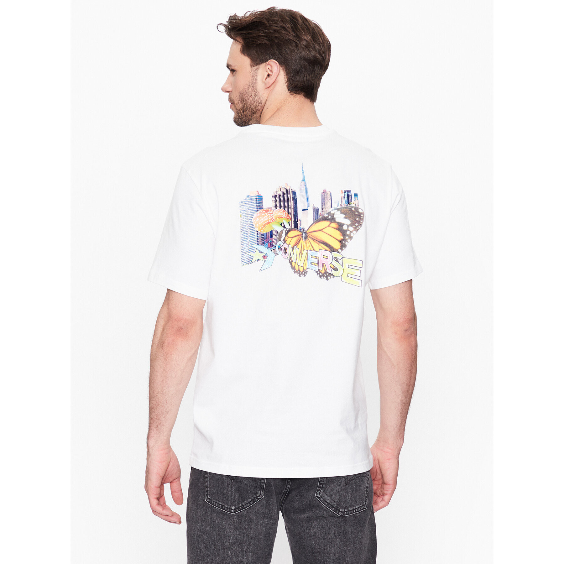 Converse T-Shirt City Butterfly 10024616-A03 Bílá Standard Fit - Pepit.cz