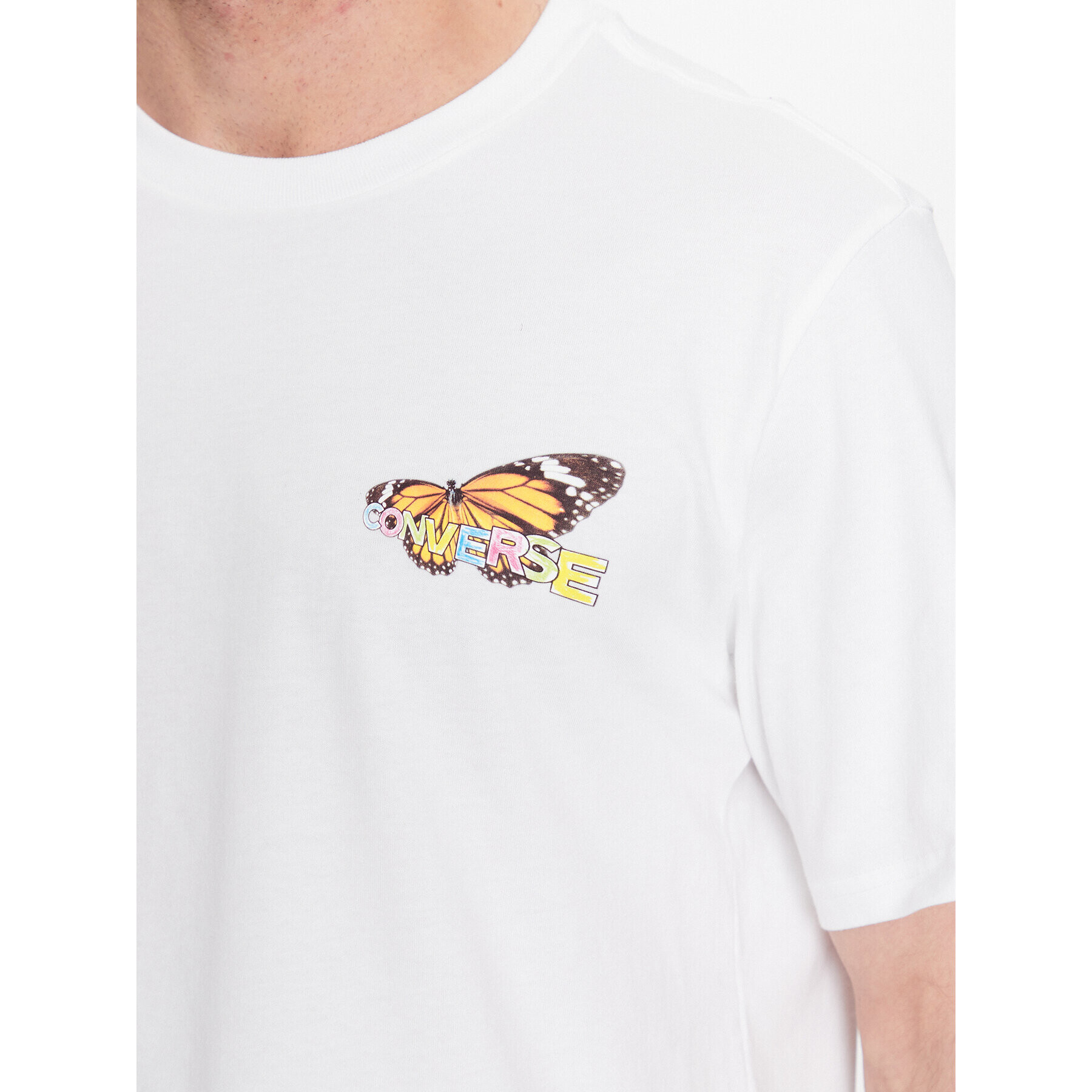 Converse T-Shirt City Butterfly 10024616-A03 Bílá Standard Fit - Pepit.cz