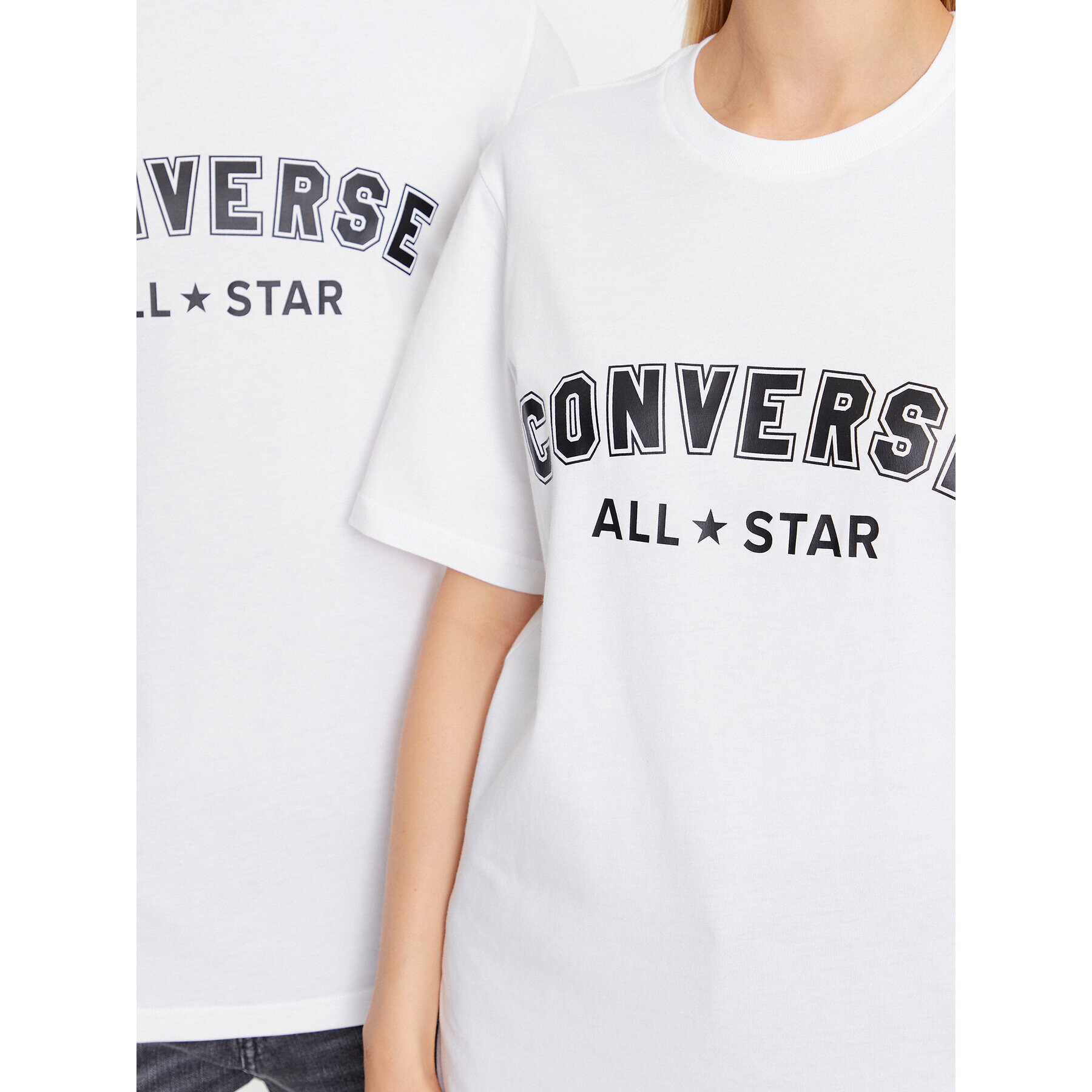 Converse T-Shirt Classic Fit All Star Center Front Tee 10024566-A04 Bílá Regular Fit - Pepit.cz