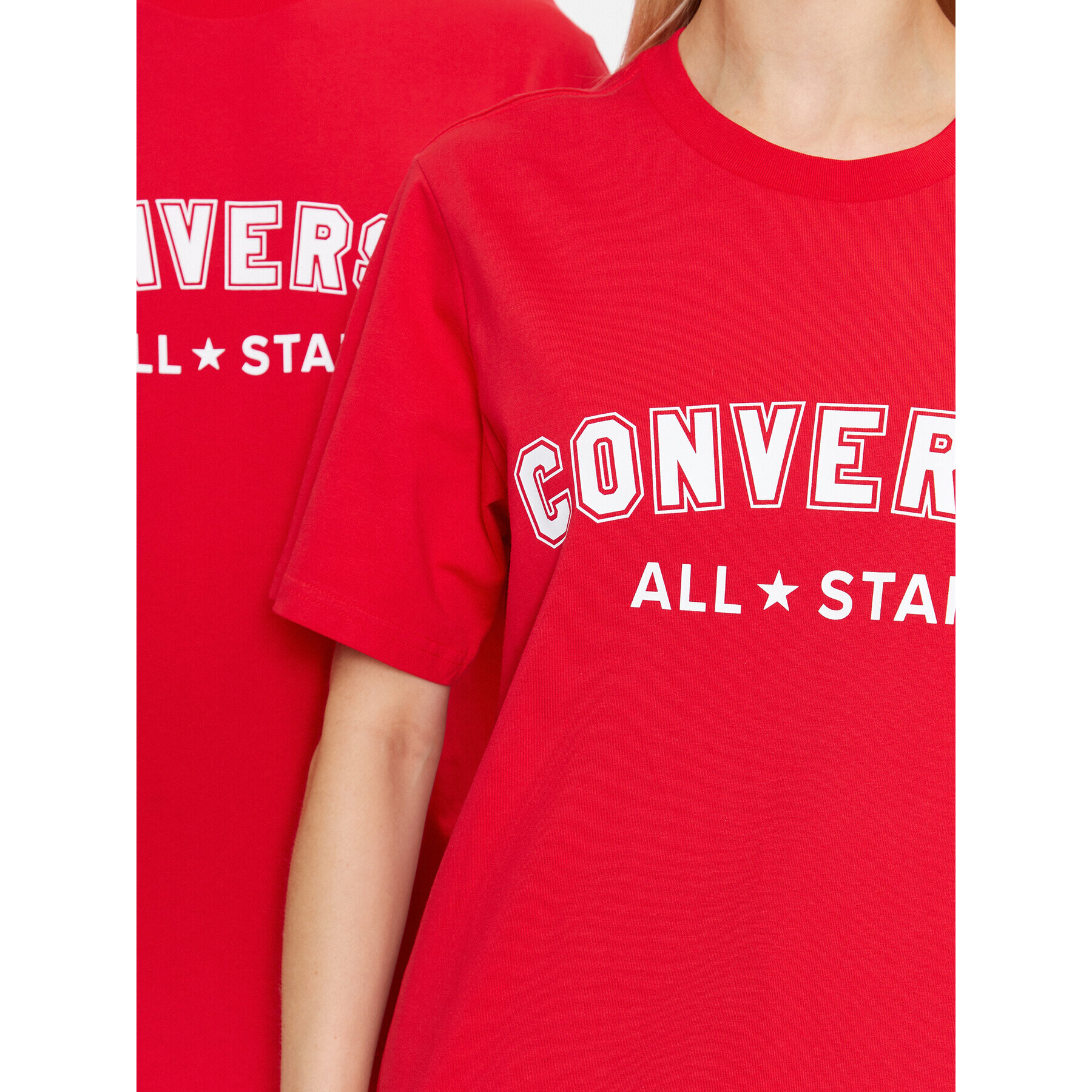 Converse T-Shirt Classic Fit All Star Center Front Tee 10024566-A10 Červená Regular Fit - Pepit.cz