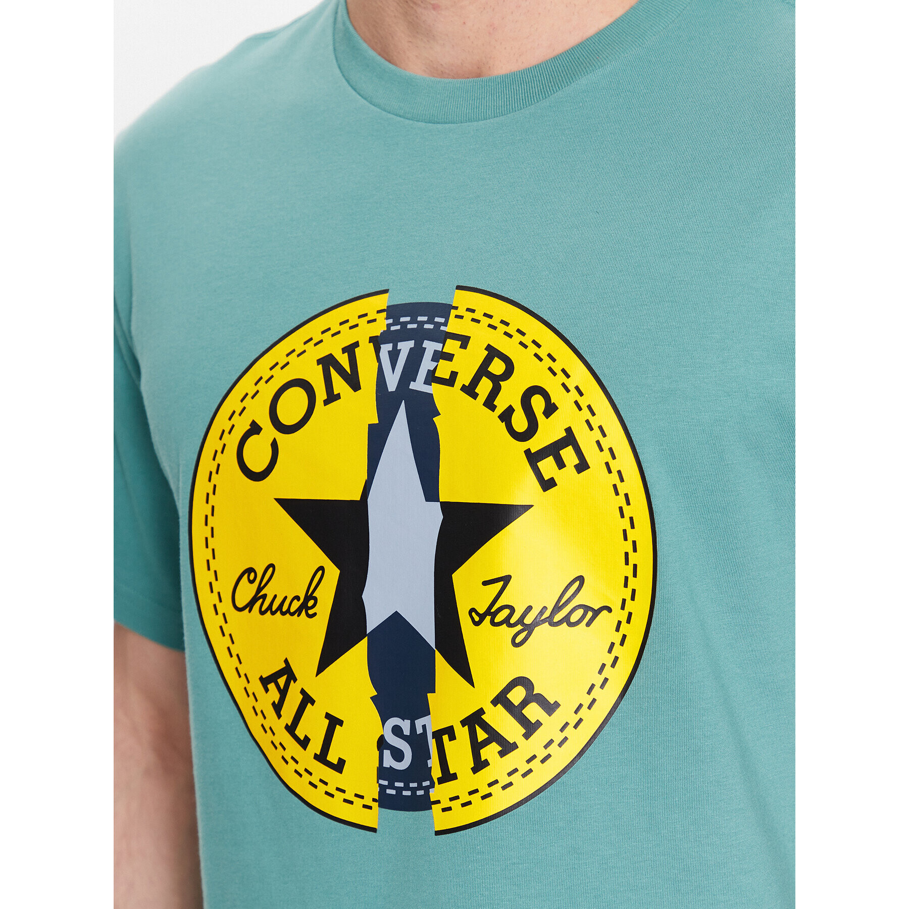 Converse T-Shirt Classic Remix 10025488-A03 Zelená Standard Fit - Pepit.cz