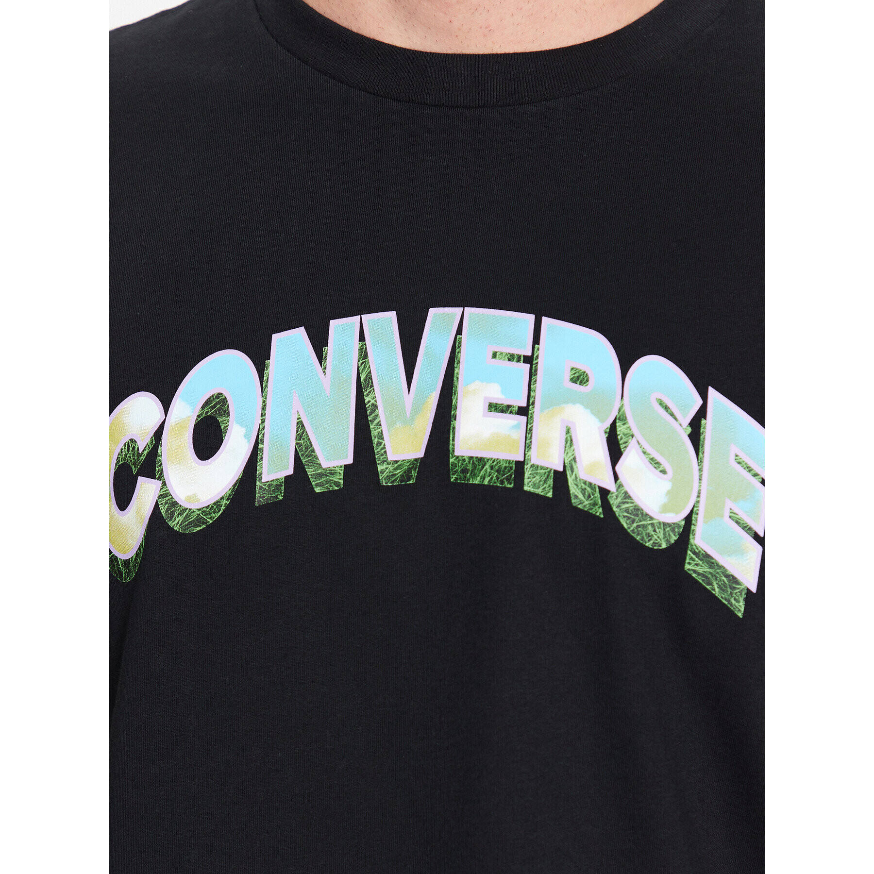 Converse T-Shirt Cloud Fill 10024589-A02 Černá Regular Fit - Pepit.cz