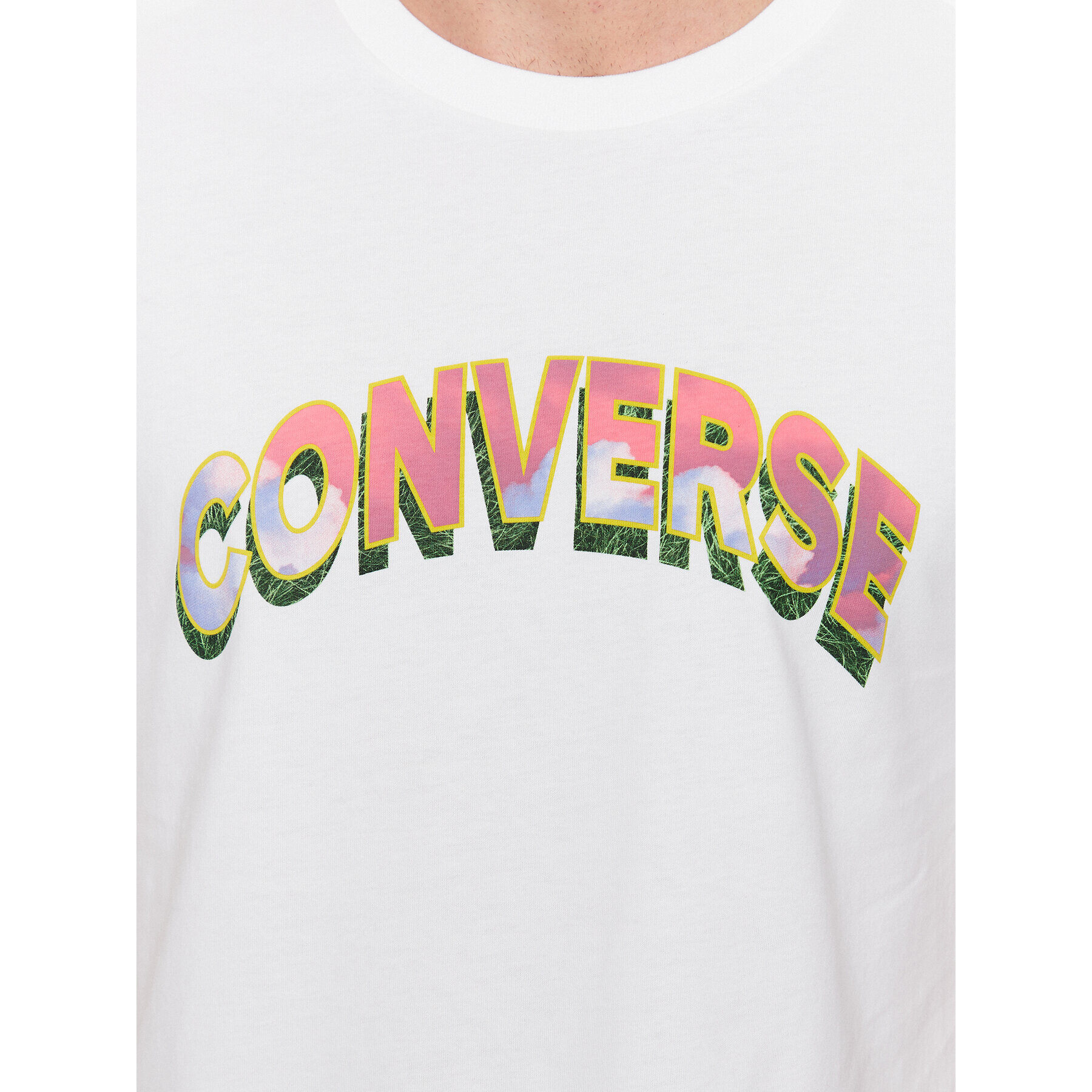 Converse T-Shirt Cloud Fill 10024589-A03 Bílá Regular Fit - Pepit.cz