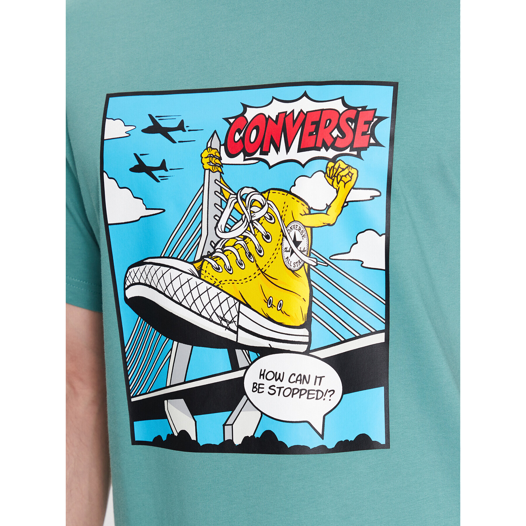 Converse T-Shirt Comic 10025060-A01 Zelená Standard Fit - Pepit.cz