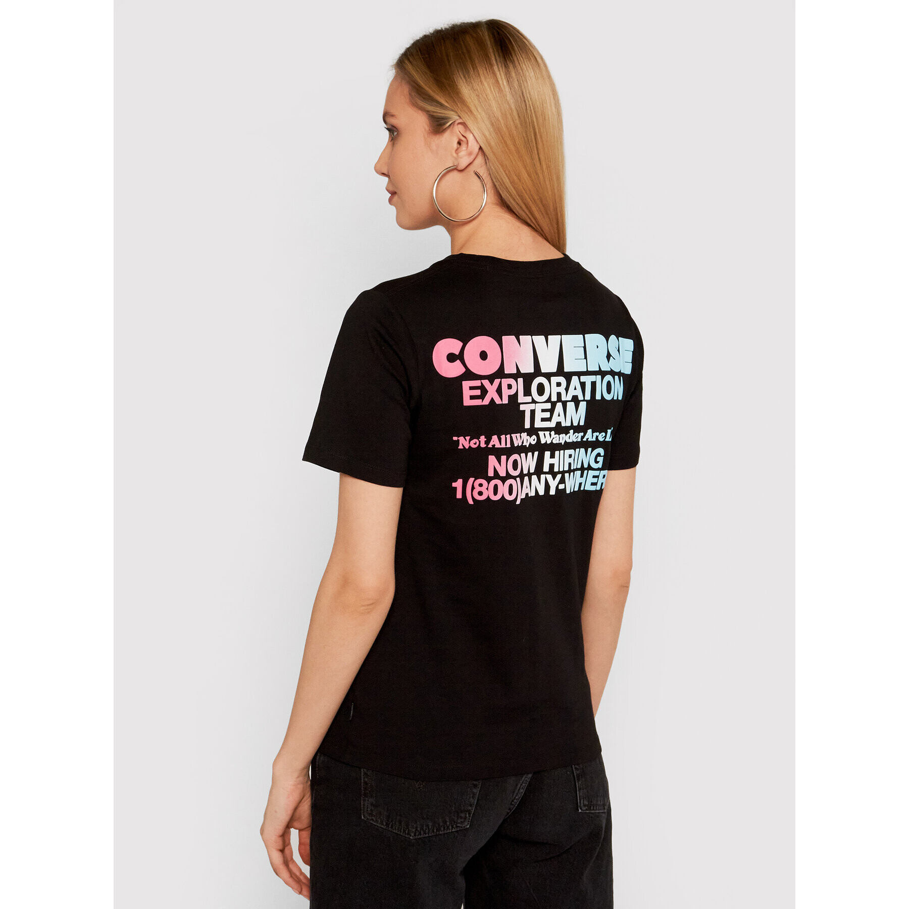 Converse T-Shirt Exploration Team 10022260-A01 Černá Standard Fit - Pepit.cz