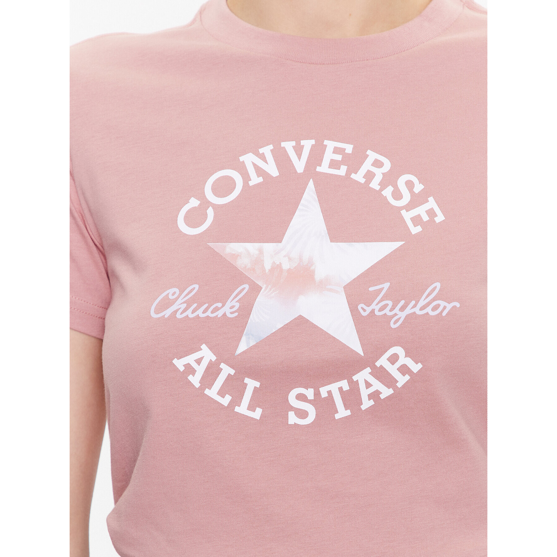 Converse T-Shirt Floral Chuck Taylor All Star 10025041-A03 Růžová Slim Fit - Pepit.cz