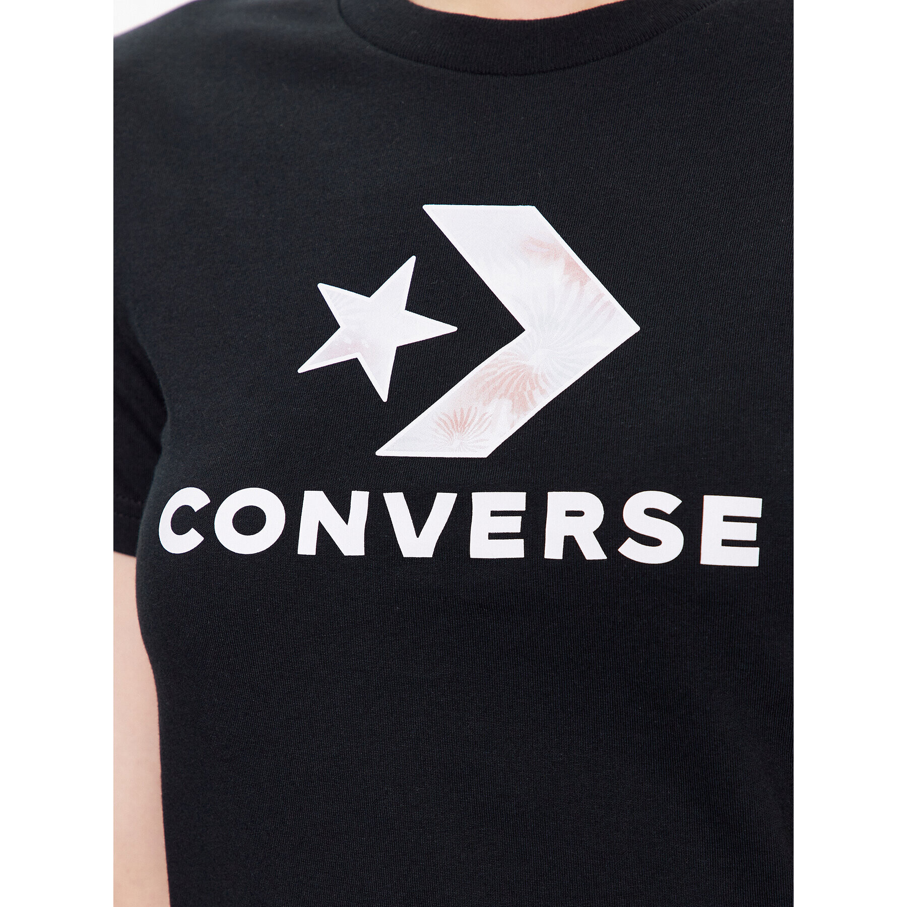 Converse T-Shirt Floral Star Chevron 10024538-A02 Černá Slim Fit - Pepit.cz