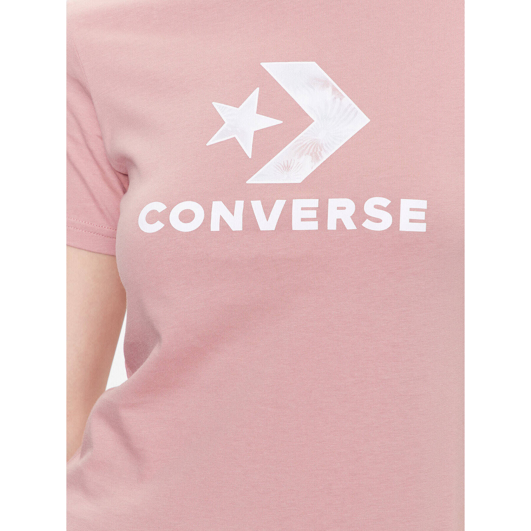 Converse T-Shirt Floral Star Chevron 10024538-A03 Růžová Slim Fit - Pepit.cz