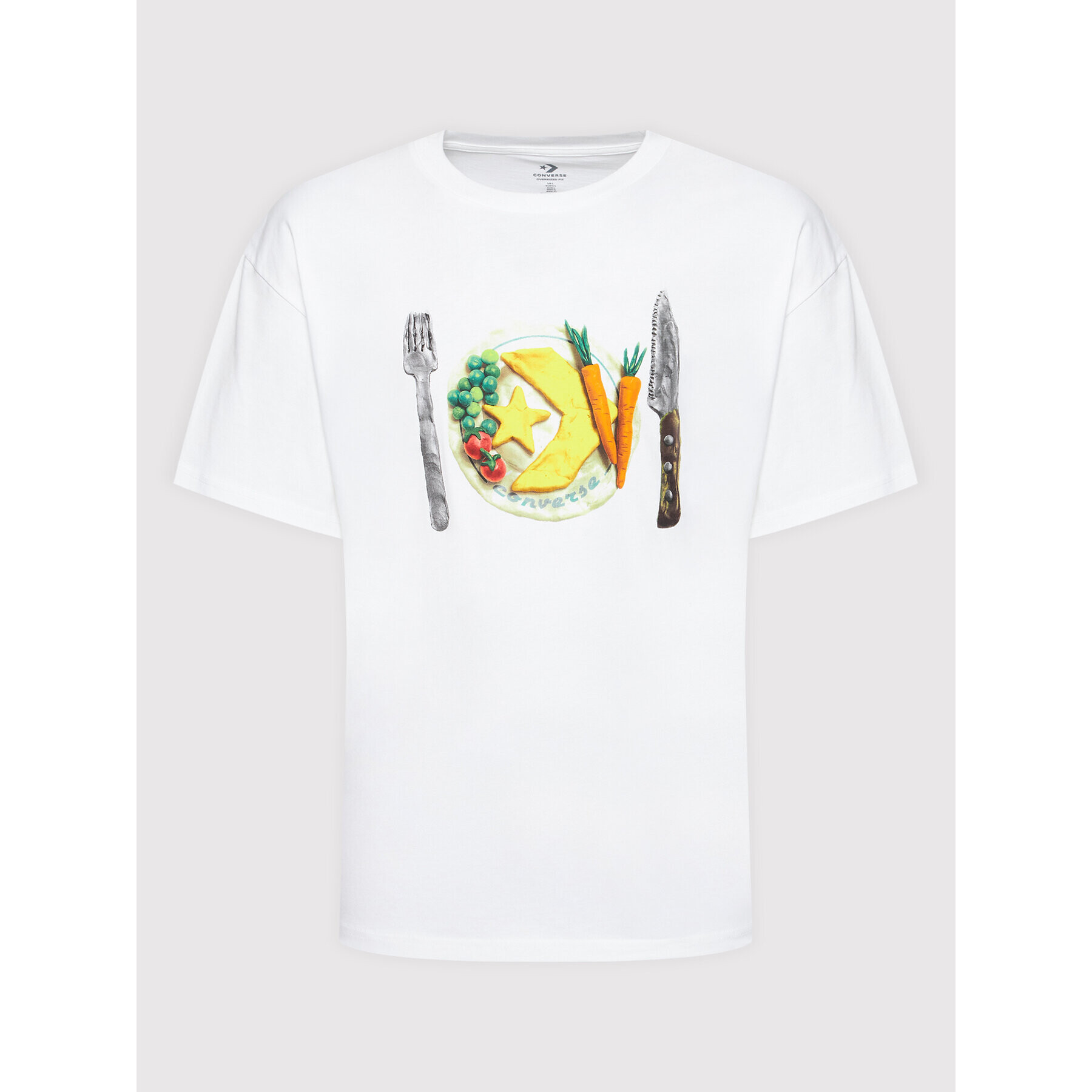 Converse T-Shirt For Diner 10022938-A01 Bílá Oversize - Pepit.cz