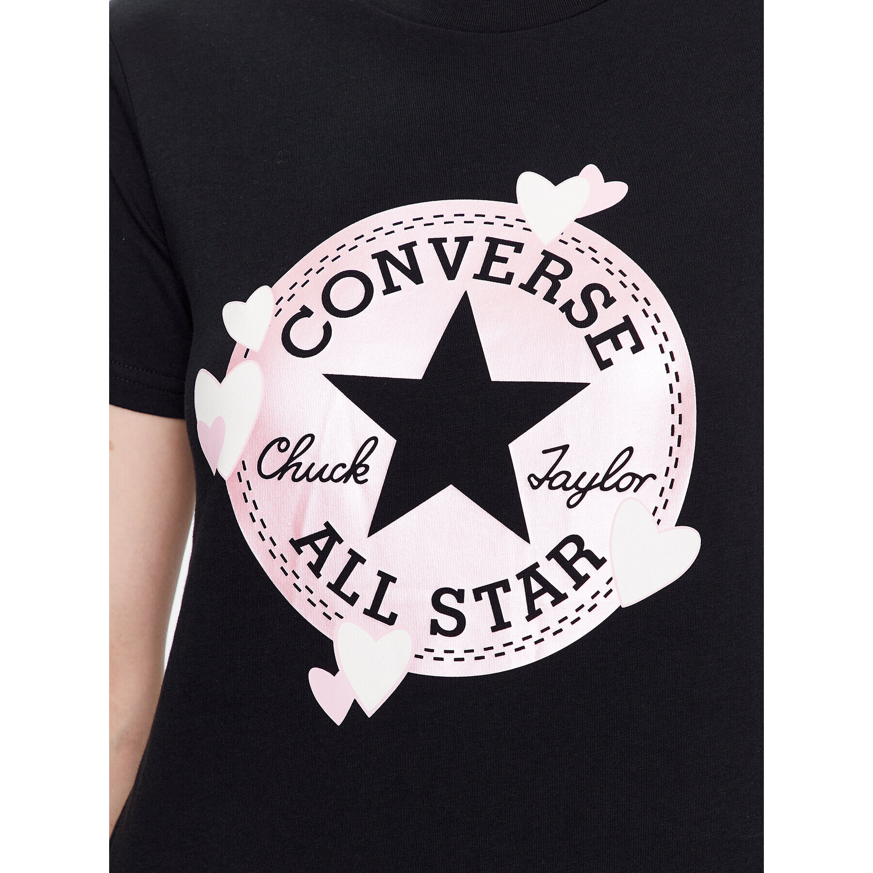 Converse T-Shirt Heart All Star 10025493-A01 Černá Slim Fit - Pepit.cz