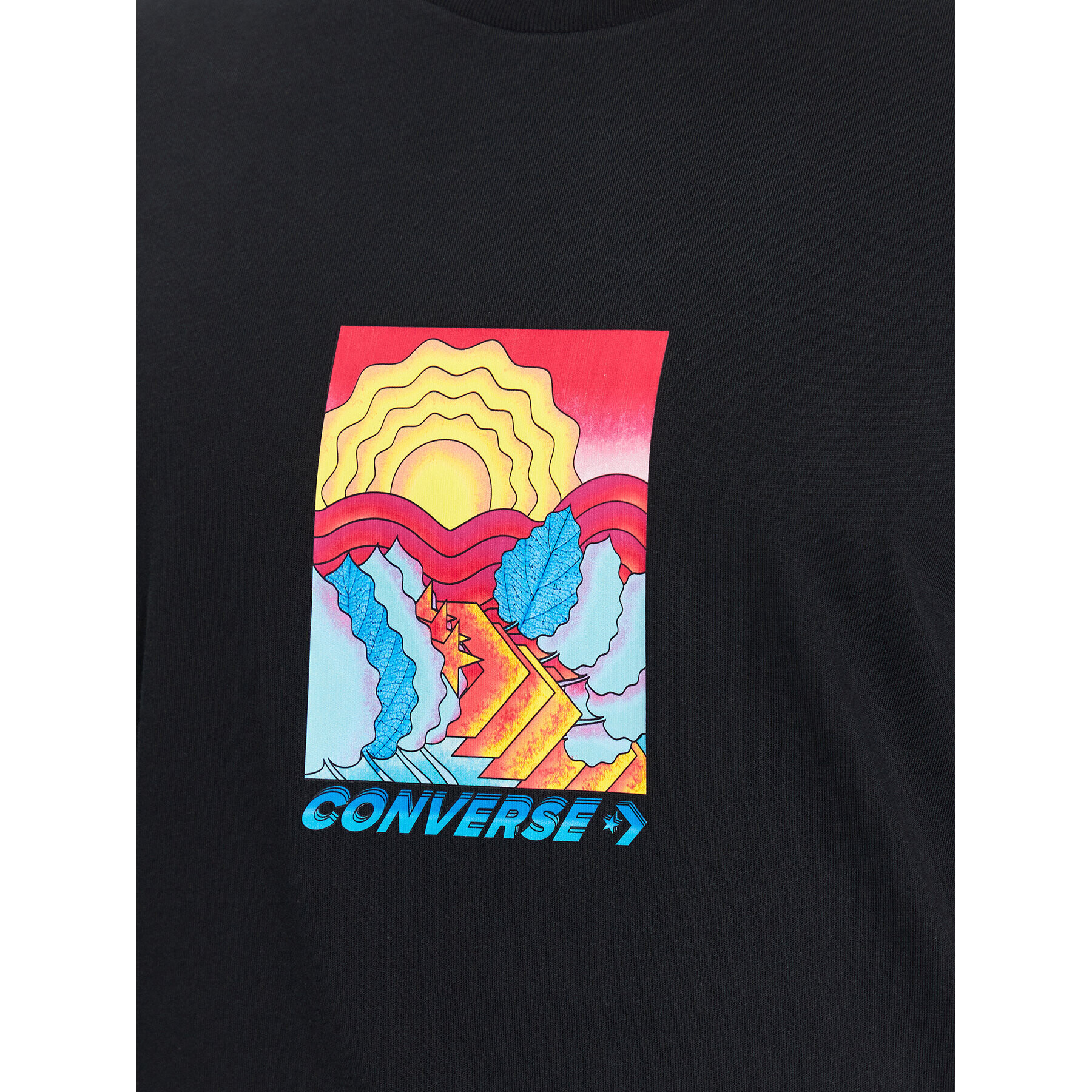 Converse T-Shirt Layres Of Earth 10024590-A02 Černá Standard Fit - Pepit.cz