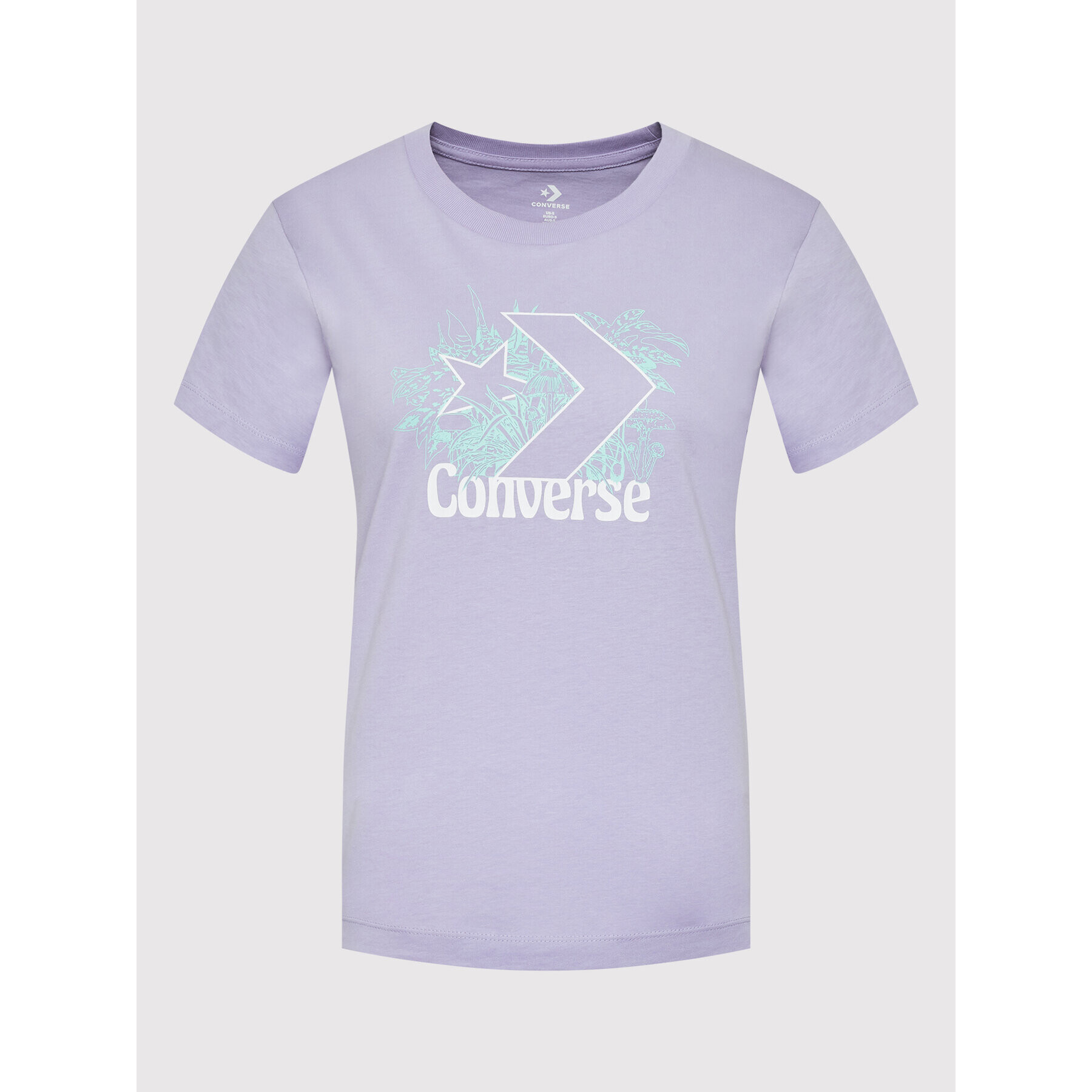 Converse T-Shirt Plantasia Star Chevron Classic 10023219-A03 Fialová Standard Fit - Pepit.cz